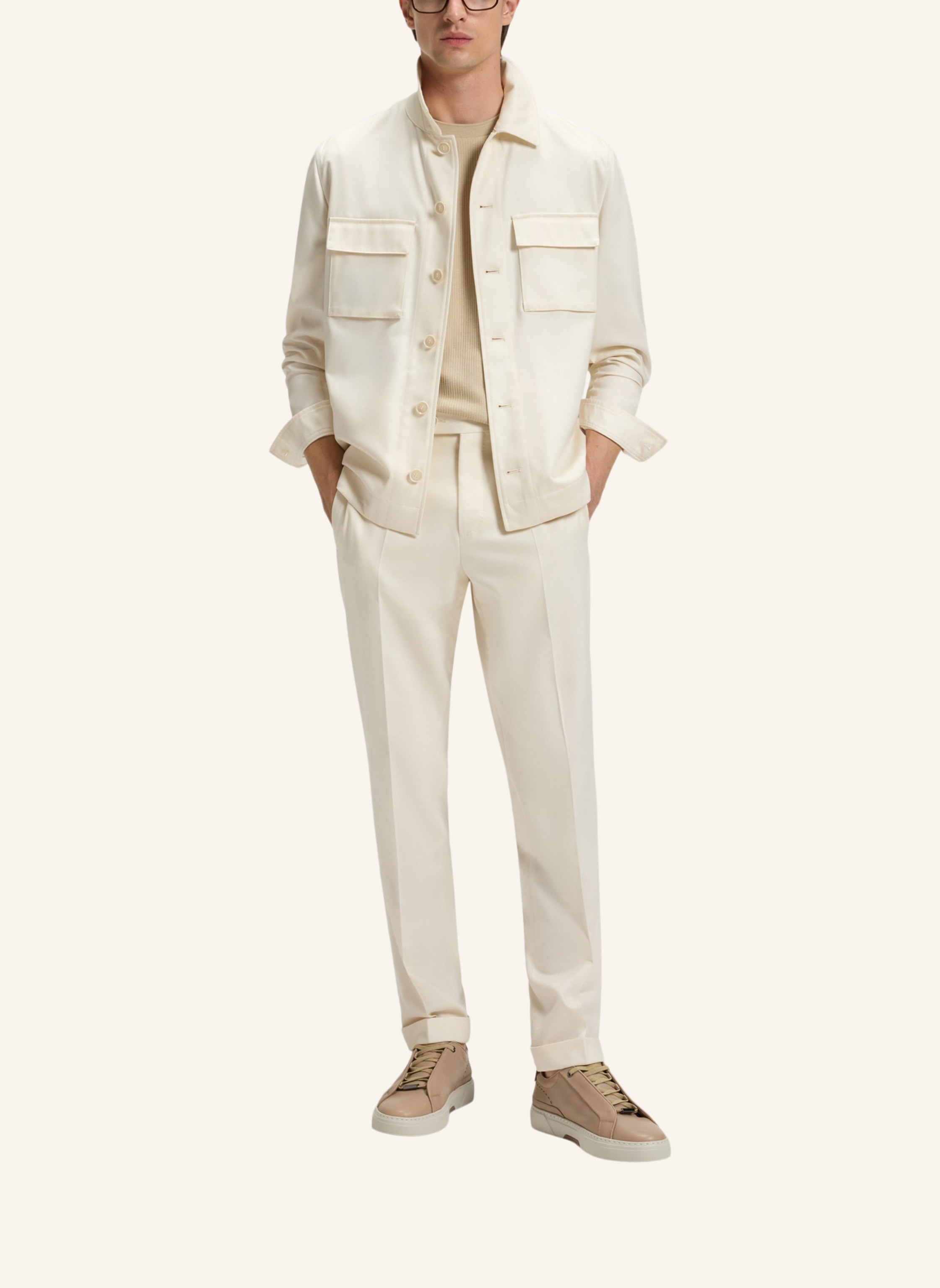 Thumbnail - Boss Blazer L-Corvin-2pp-251 Relaxed Fit beige