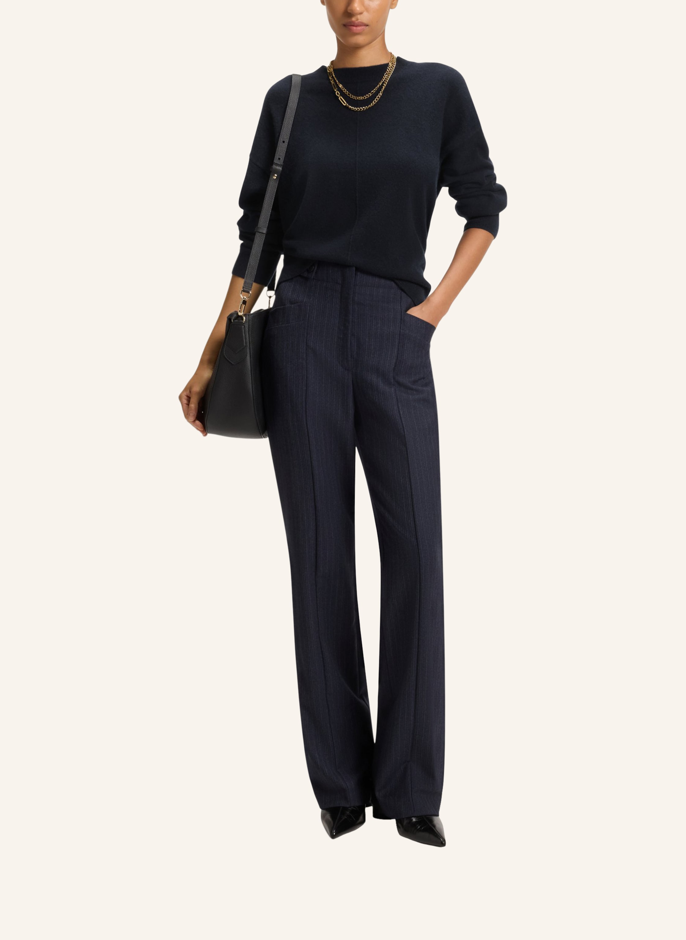 Thumbnail - Boss Cashmere-Pullover Fascona blau