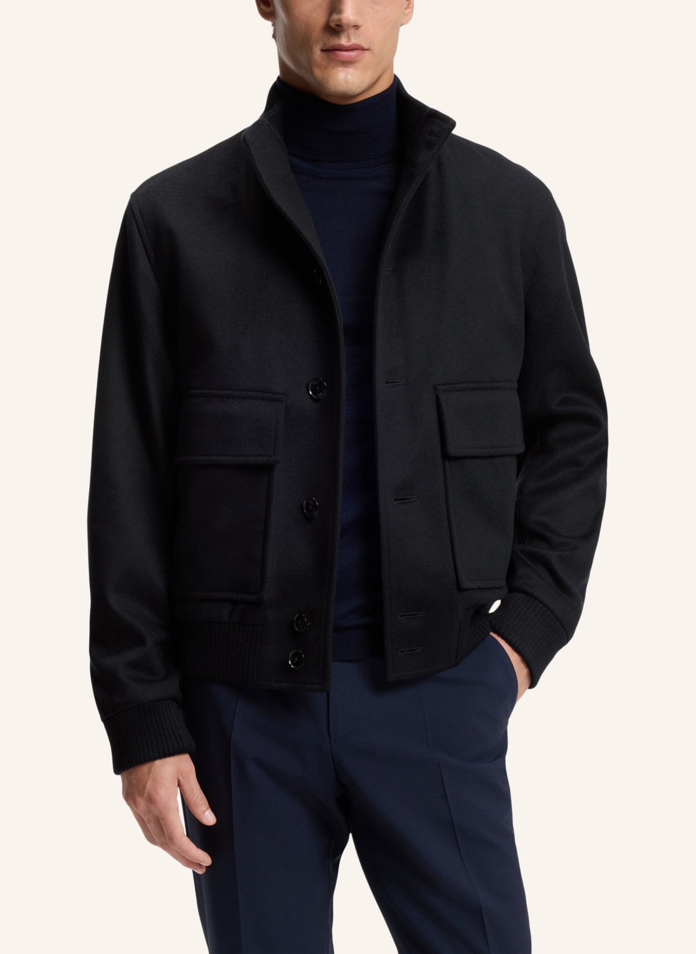 Thumbnail - Boss Klassischer Mantel H-Charly-Su-254 Regular Fit blau