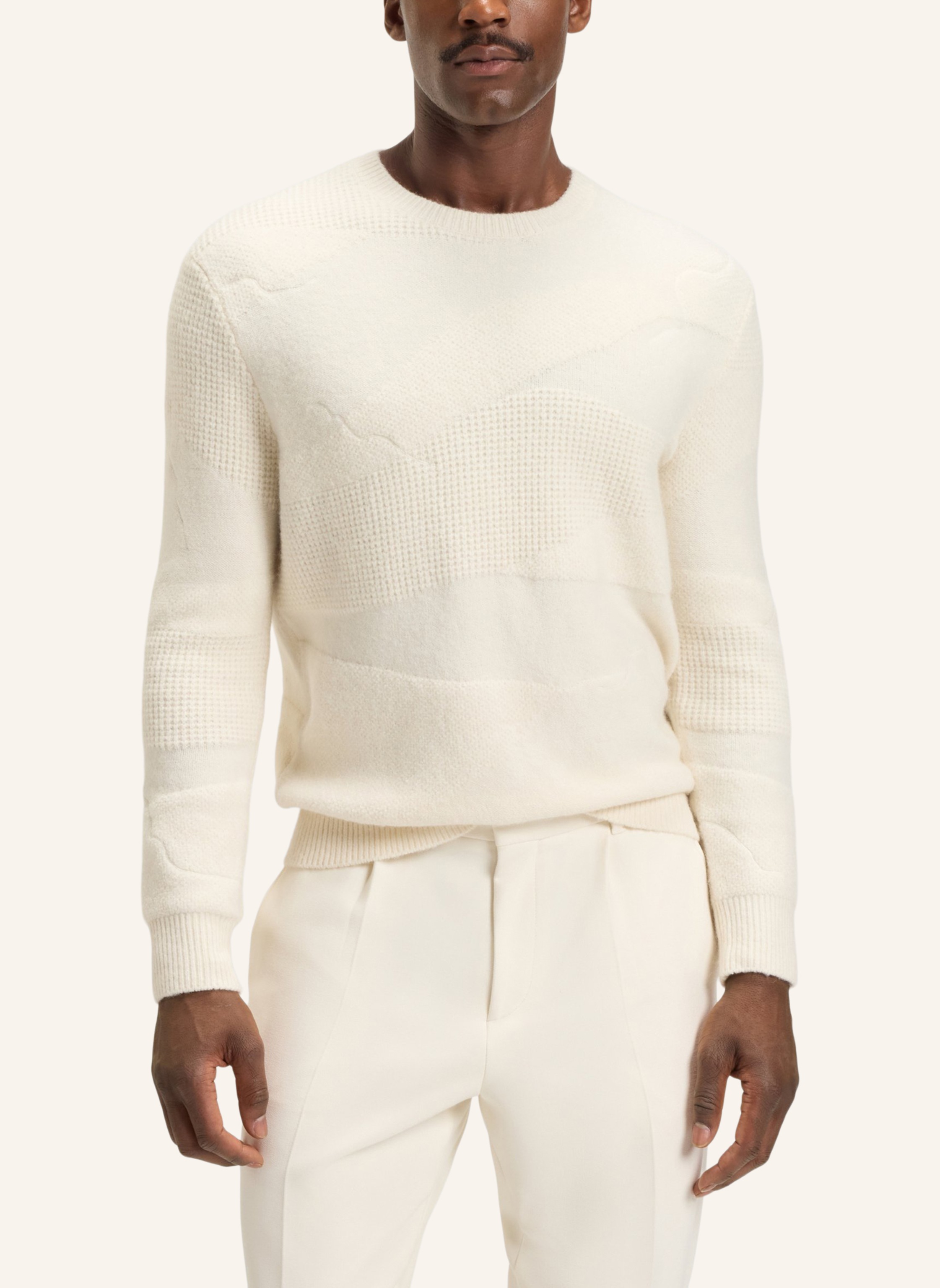 Thumbnail - Boss Pullover H-Hidole Relaxed Fit weiss