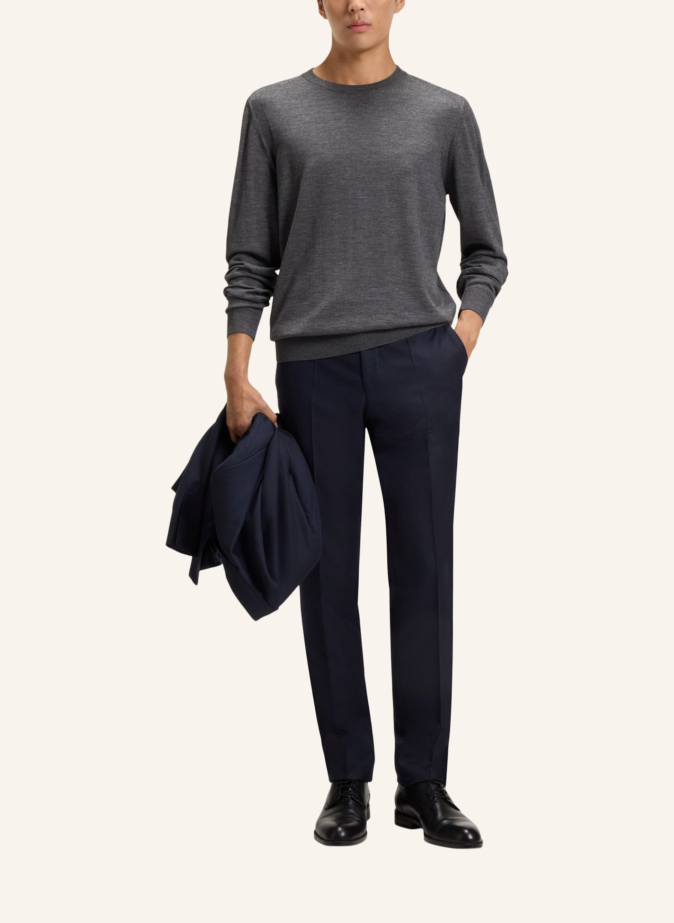 Thumbnail - Boss Pullover L-Overo Regular Fit grau