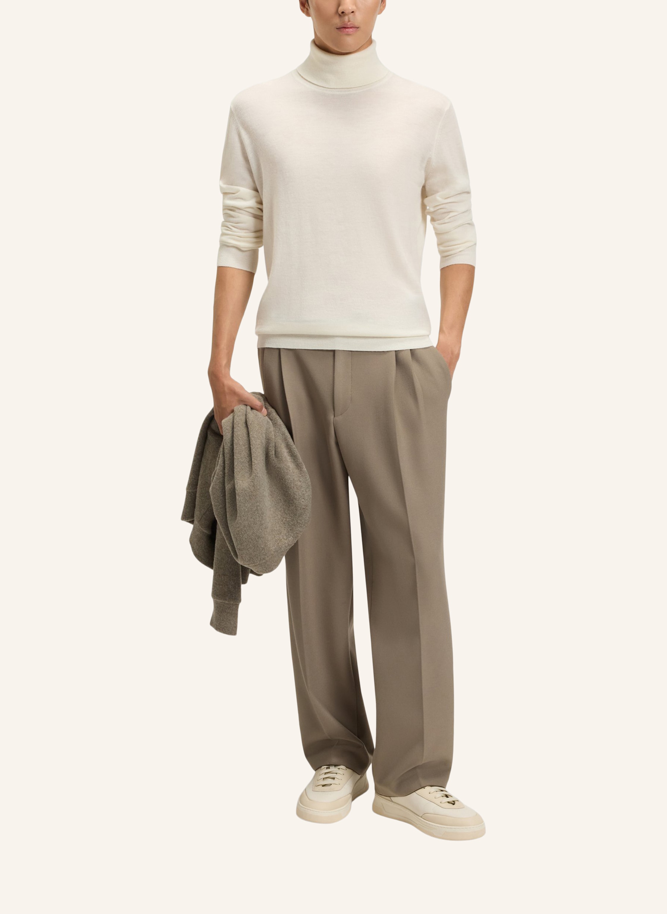 Thumbnail - Boss Pullover L-Bernardo Regular Fit beige