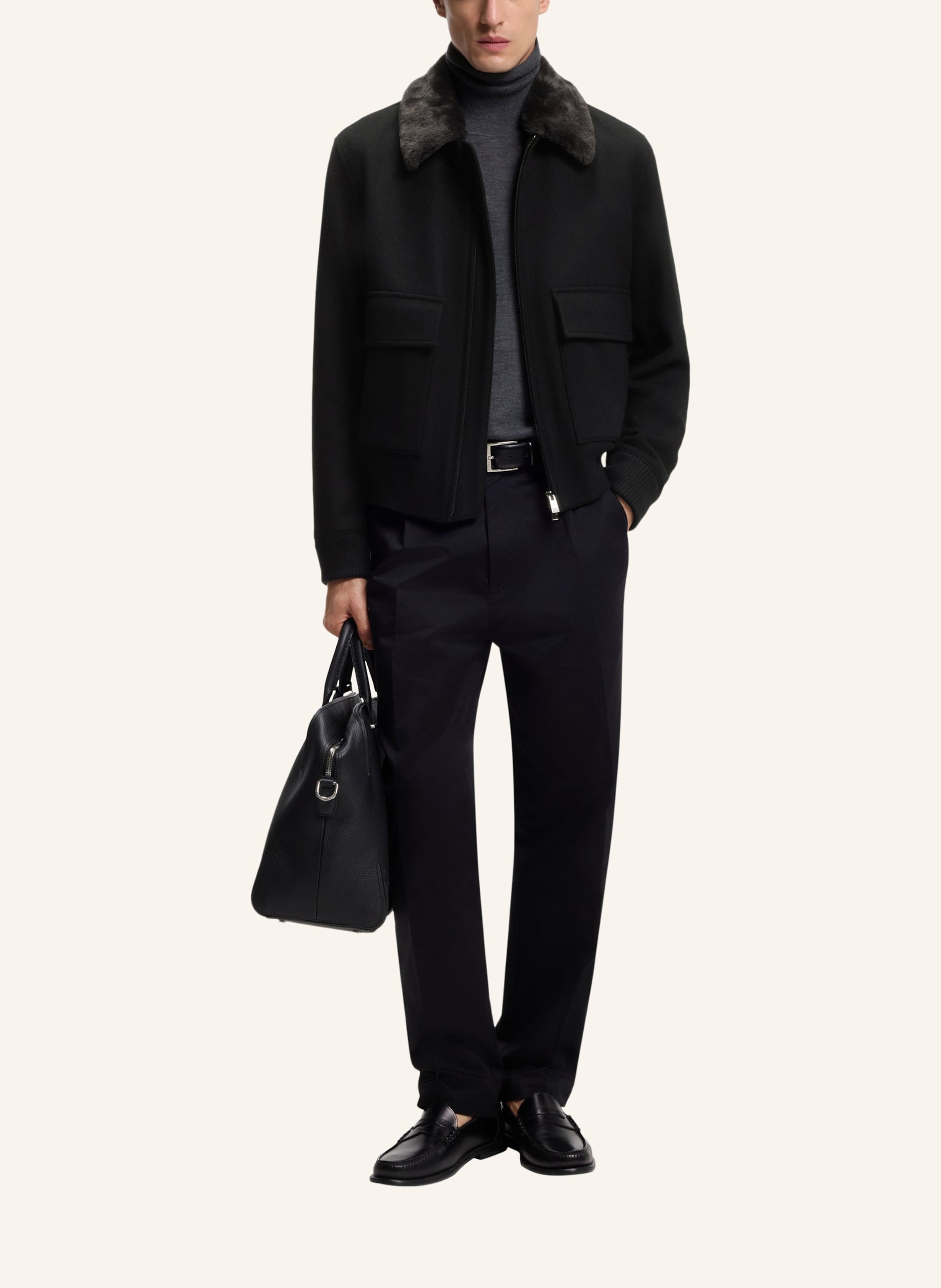 Thumbnail - Boss Klassischer Mantel H-Charly-251 Regular Fit schwarz