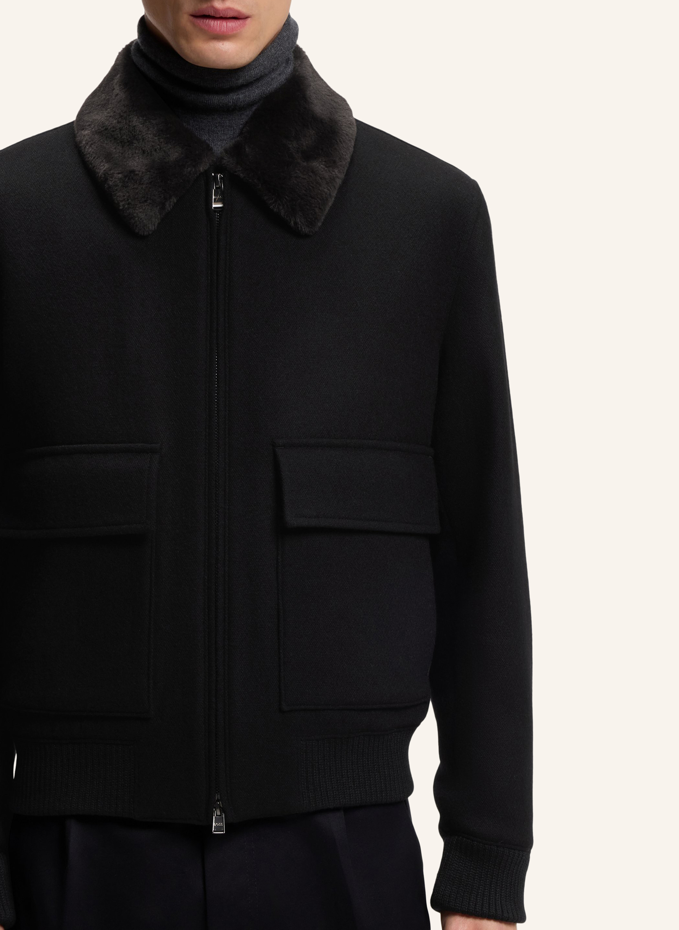 Thumbnail - Boss Klassischer Mantel H-Charly-251 Regular Fit schwarz