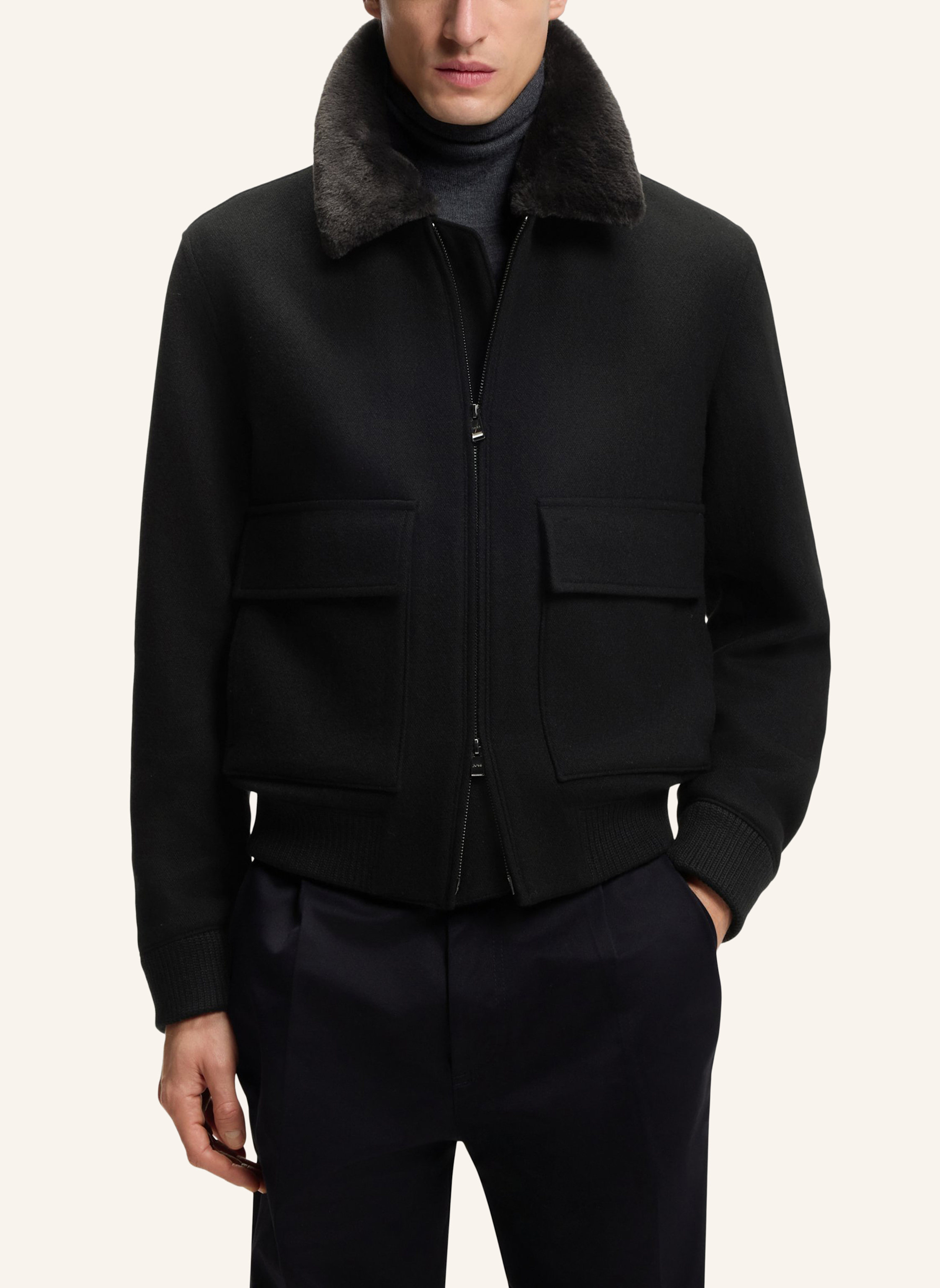 Thumbnail - Boss Klassischer Mantel H-Charly-251 Regular Fit schwarz