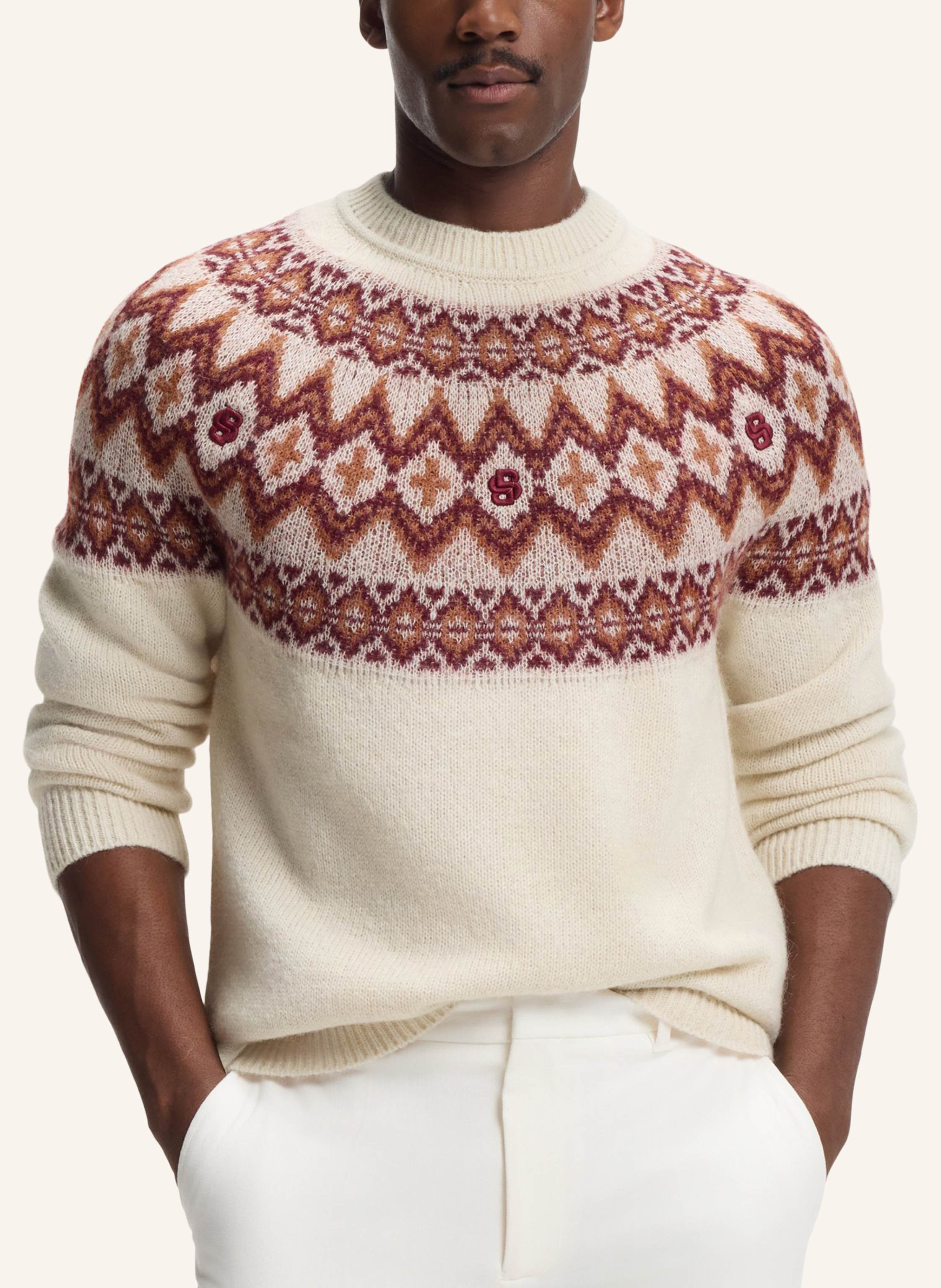 Thumbnail - Boss Pullover C-Hisle Relaxed Fit weiss