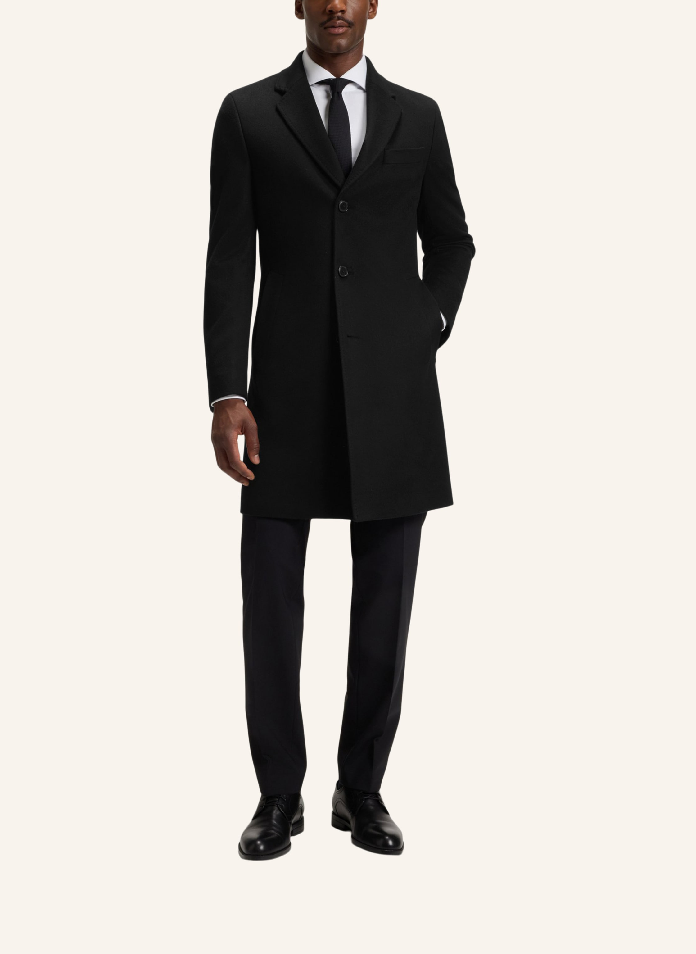 Thumbnail - Boss Klassischer Mantel H-Hyde-254_Lux Slim Fit schwarz