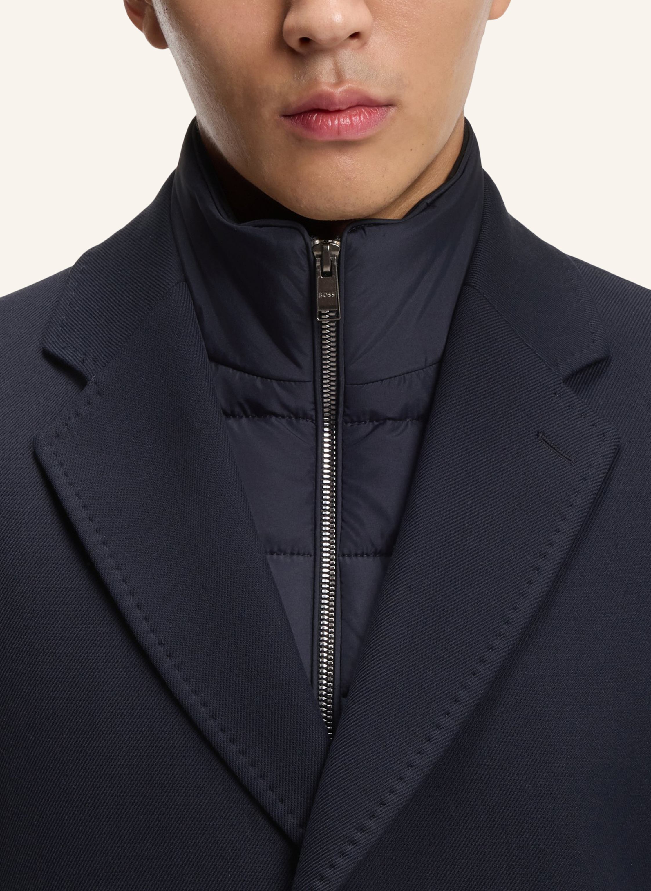 Thumbnail - Boss Klassischer Mantel H-Hyde-Bib-254 Slim Fit blau