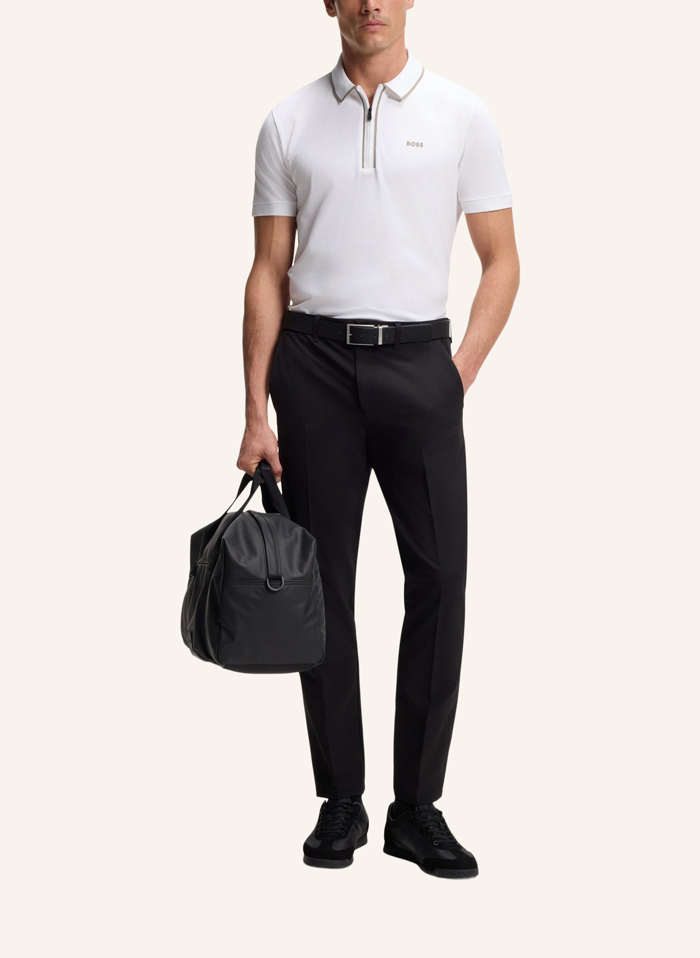 Thumbnail - Boss Poloshirt Philix Tape Regular Fit weiss