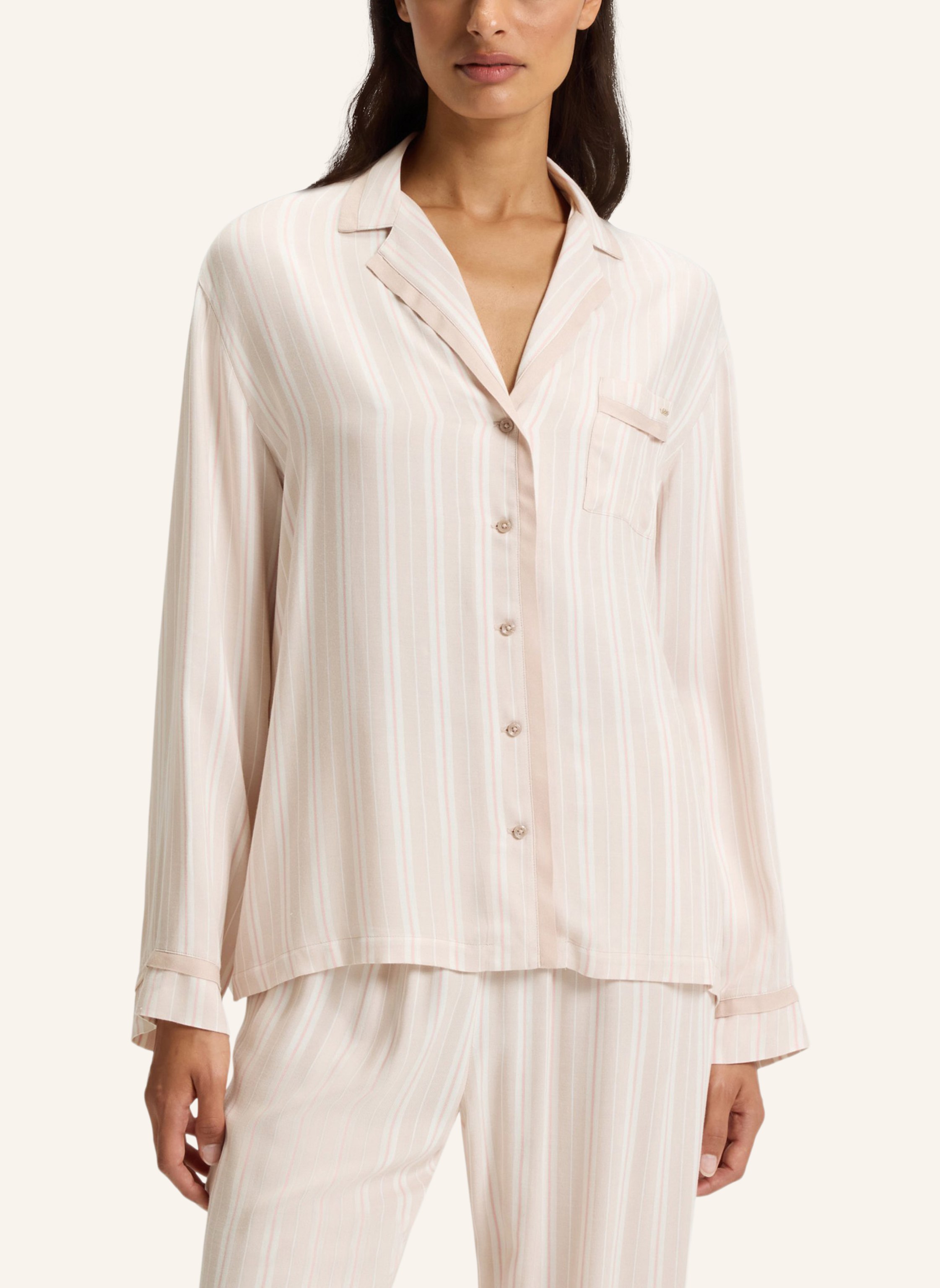 Thumbnail - Boss Pyjama-Oberteil Twill_Shirt beige