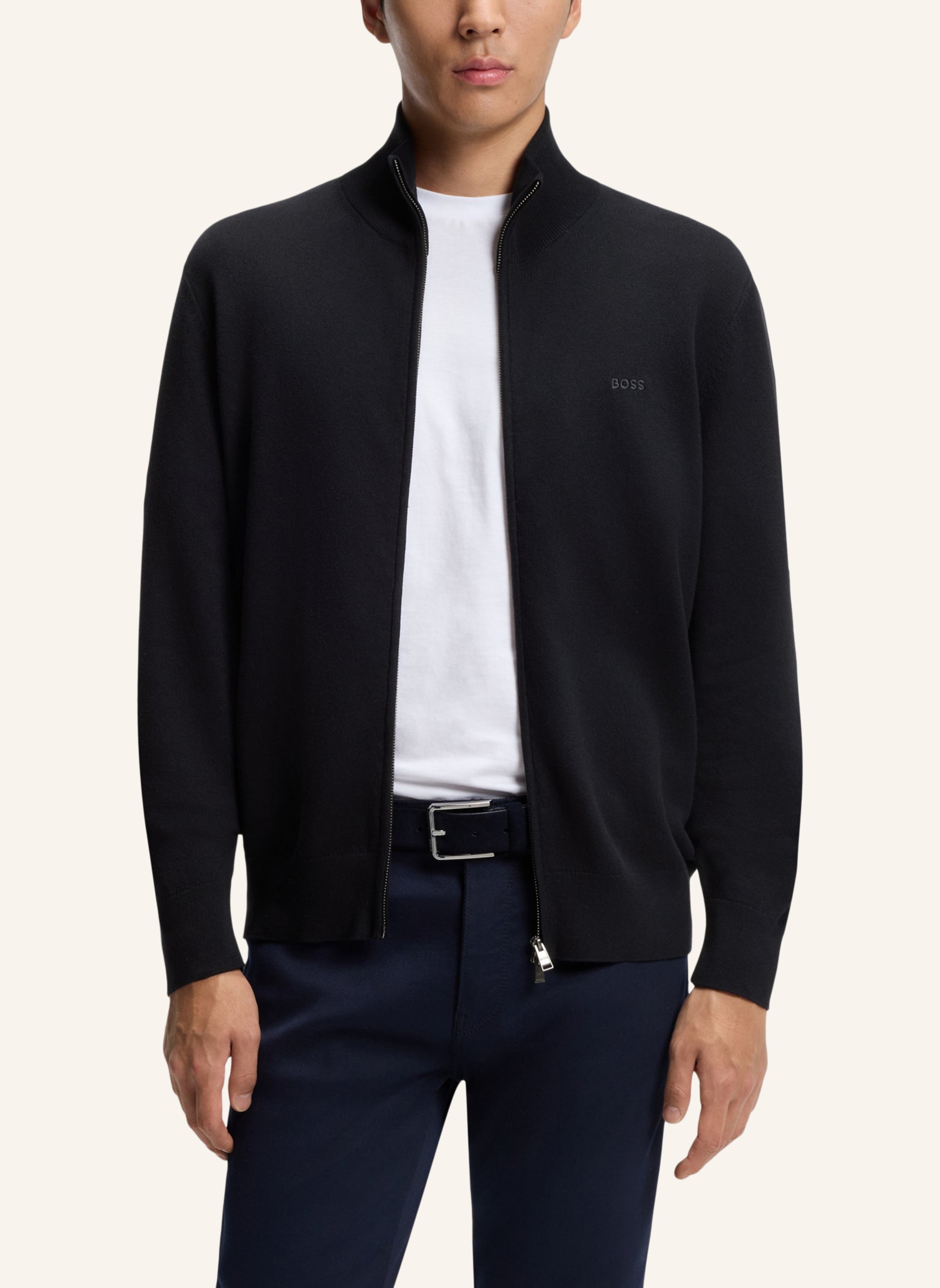 Thumbnail - Boss Strickjacke Upalano-L Regular Fit blau