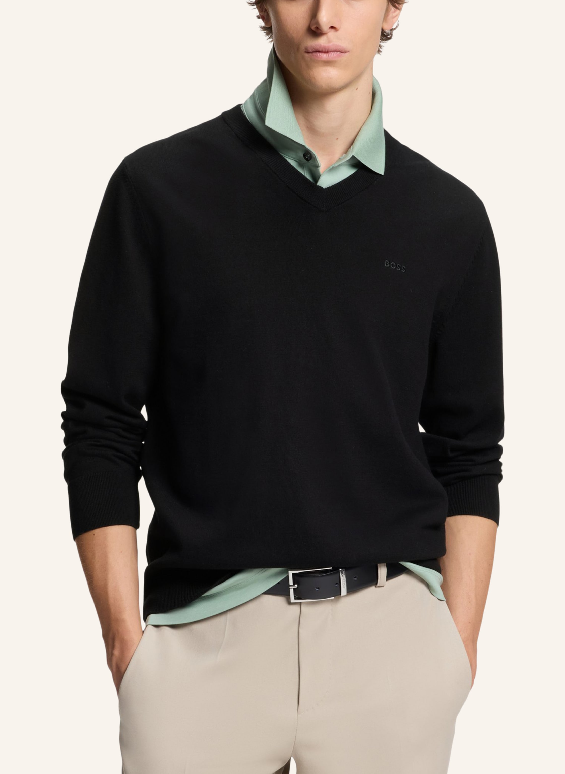 Thumbnail - Boss Pullover Upacello-L Regular Fit schwarz