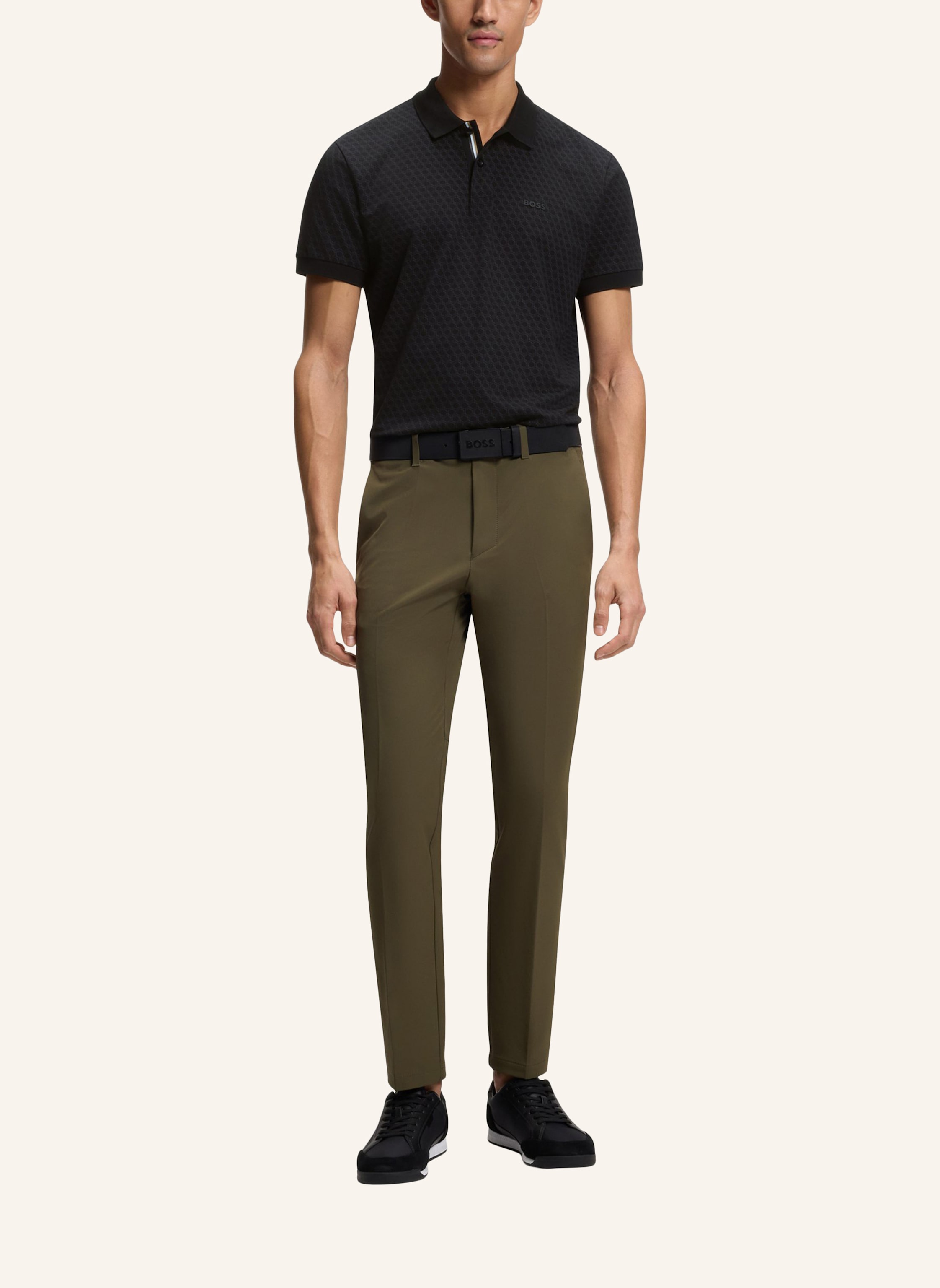 Thumbnail - Boss Poloshirt Pl_Goc Chip Pattern Regular Fit schwarz