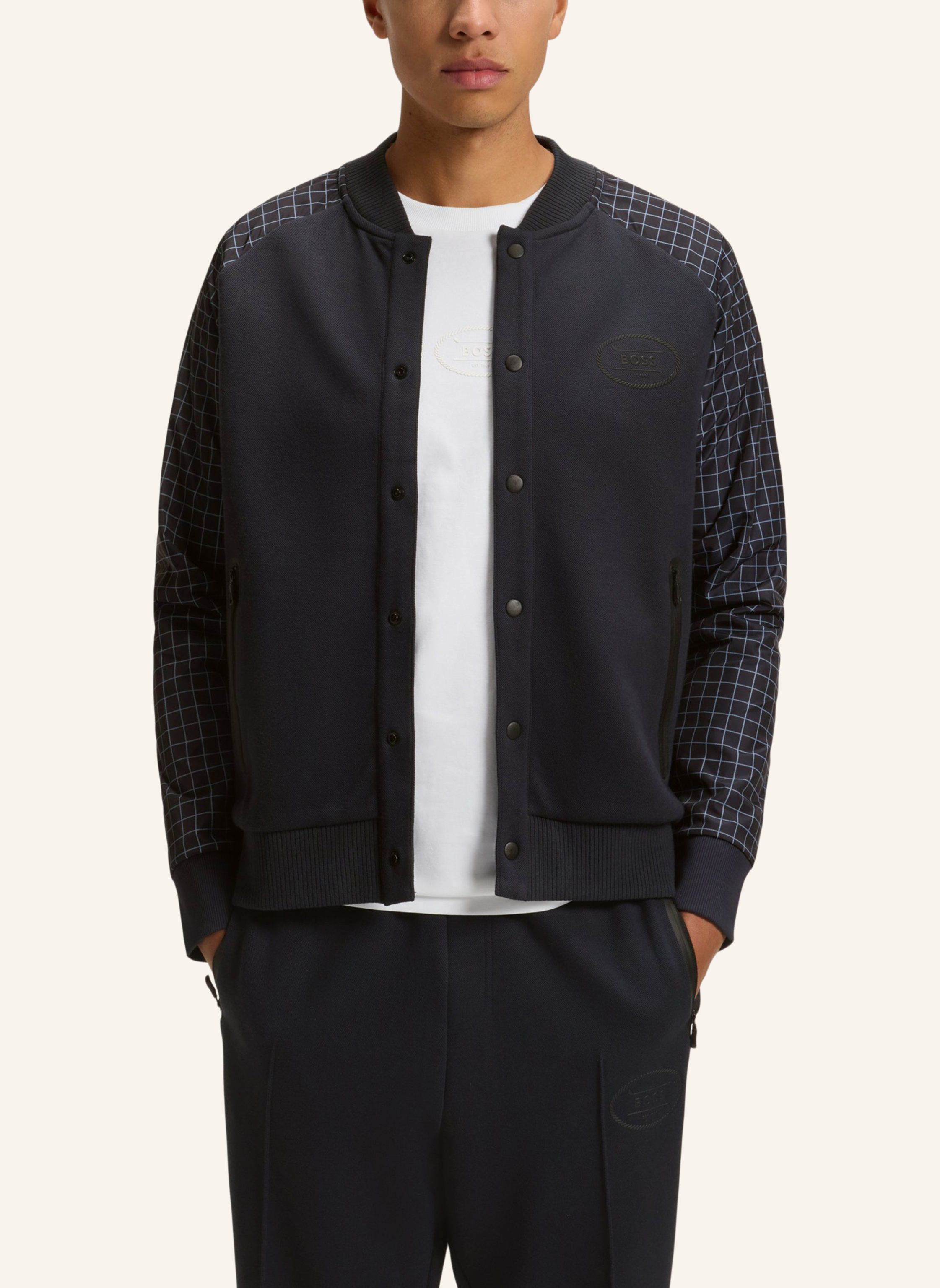 Thumbnail - Boss Sweatshirt Fz Bomber Gl Regular Fit blau