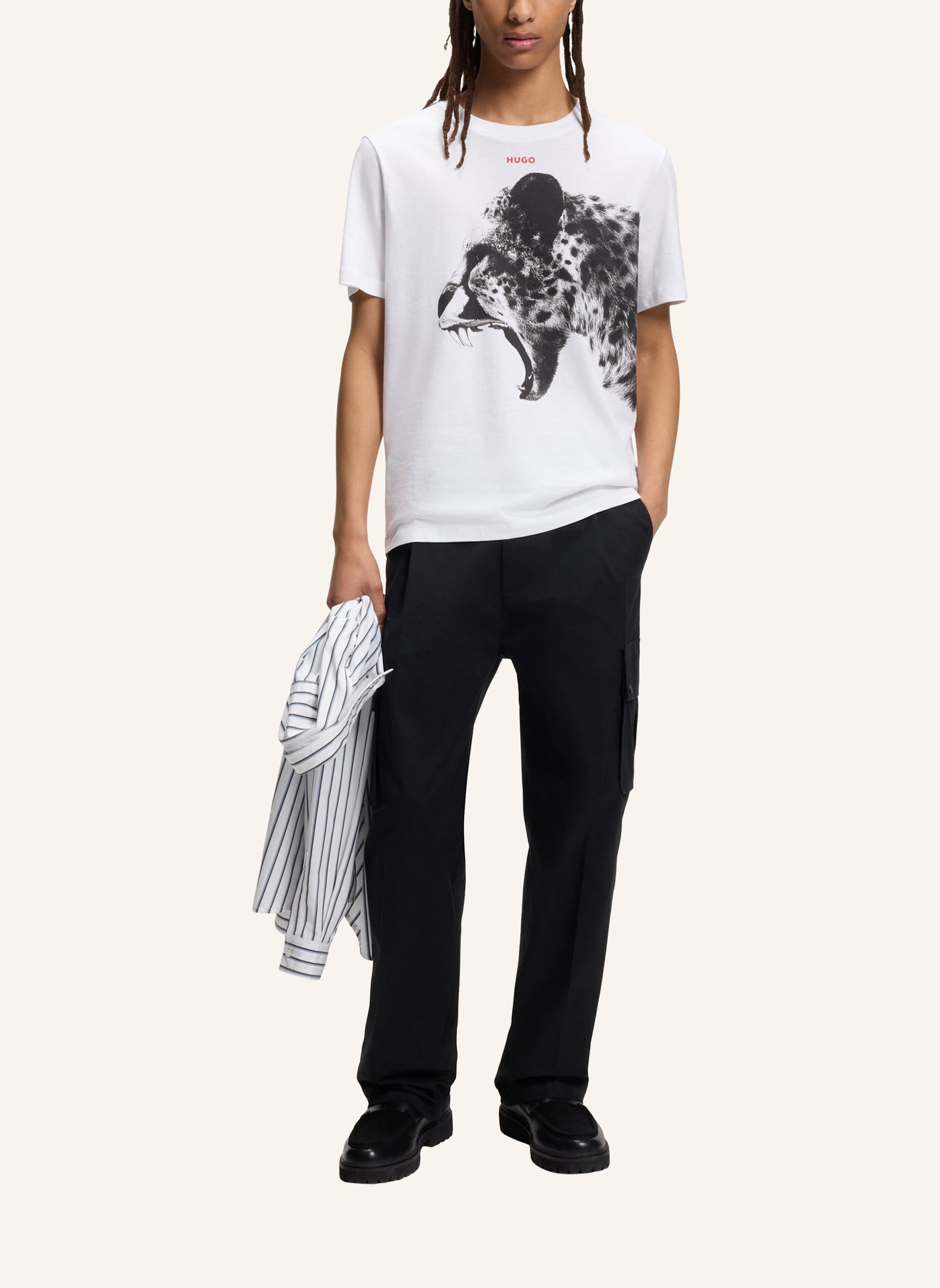 Thumbnail - Hugo T-Shirt Dikobra_In Regular Fit weiss