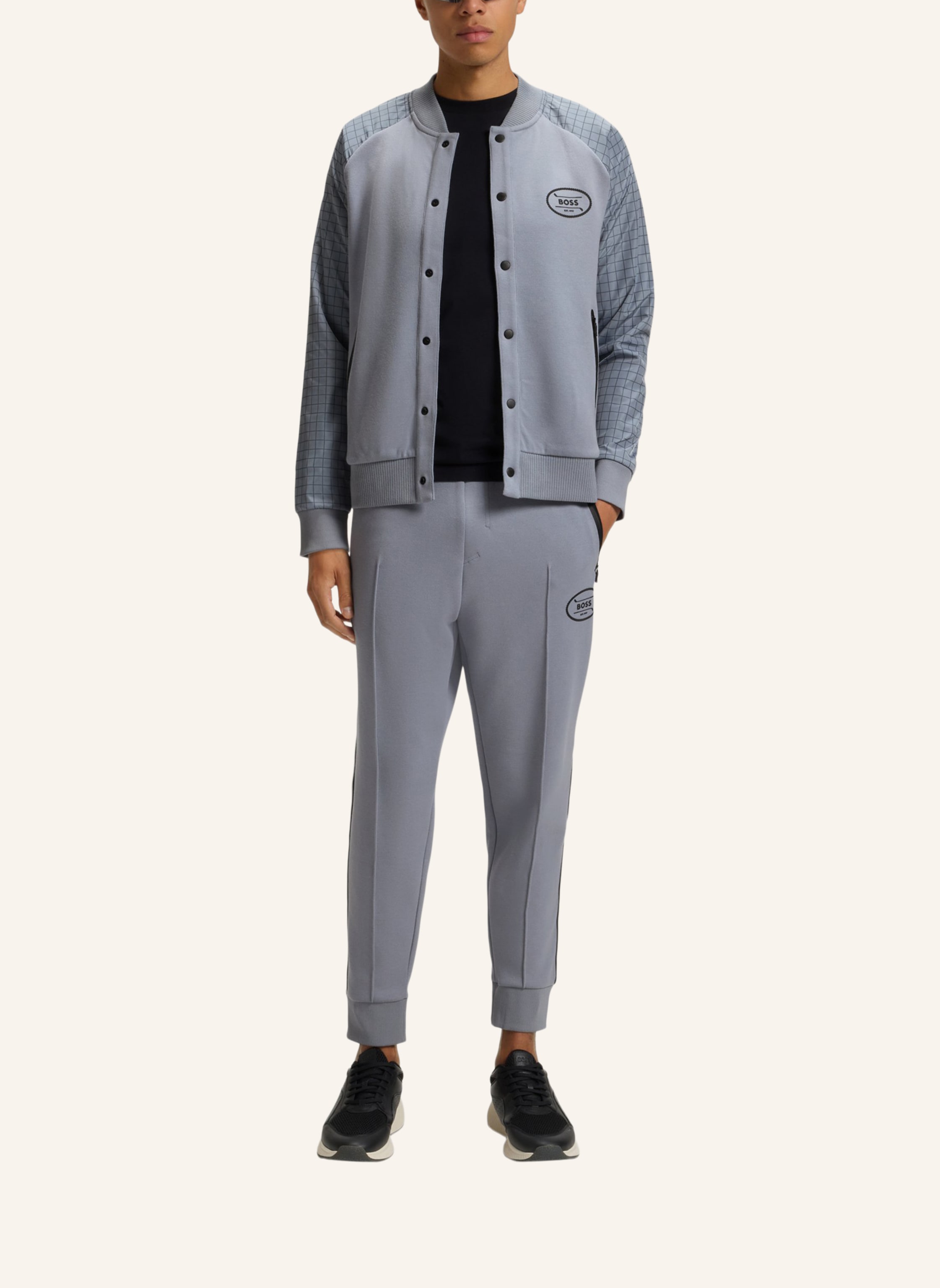 Thumbnail - Boss Sweatshirt Fz Bomber Gl Regular Fit grau