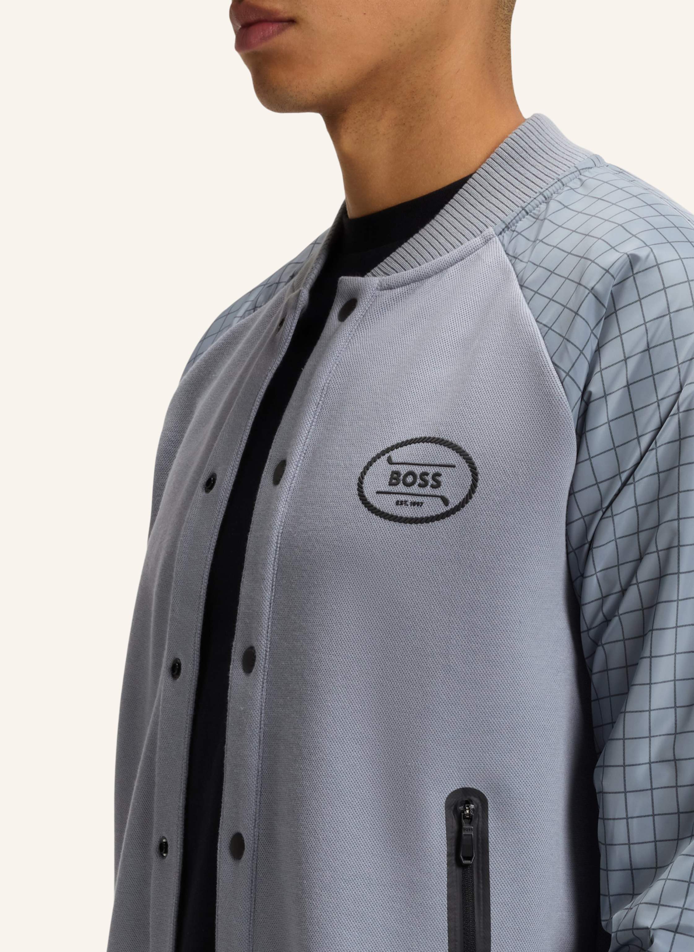 Thumbnail - Boss Sweatshirt Fz Bomber Gl Regular Fit grau