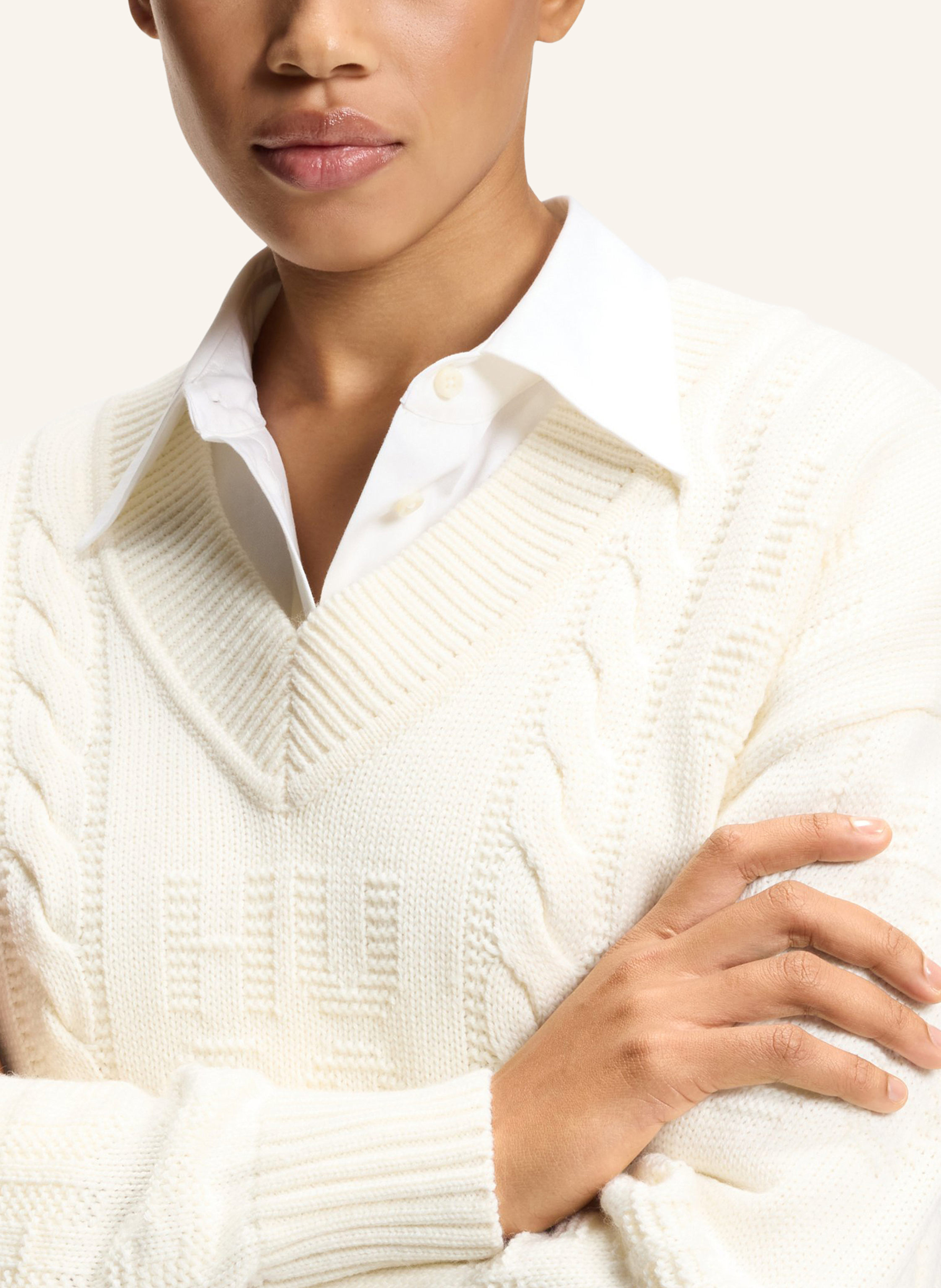 Thumbnail - Hugo Pullover Sypres Oversize Fit beige