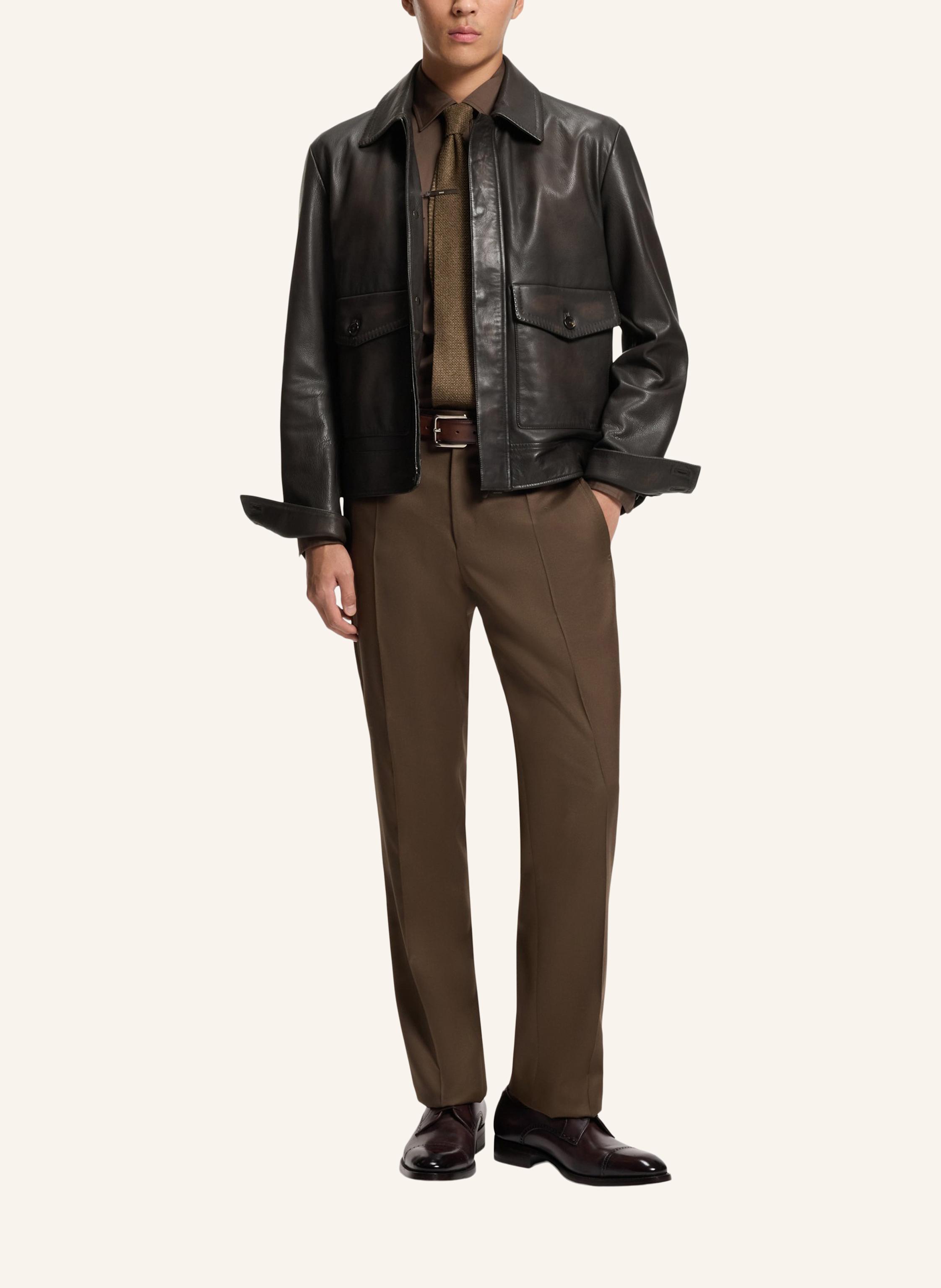 Thumbnail - Boss Lederjacke L-mabor1 Regular Fit braun