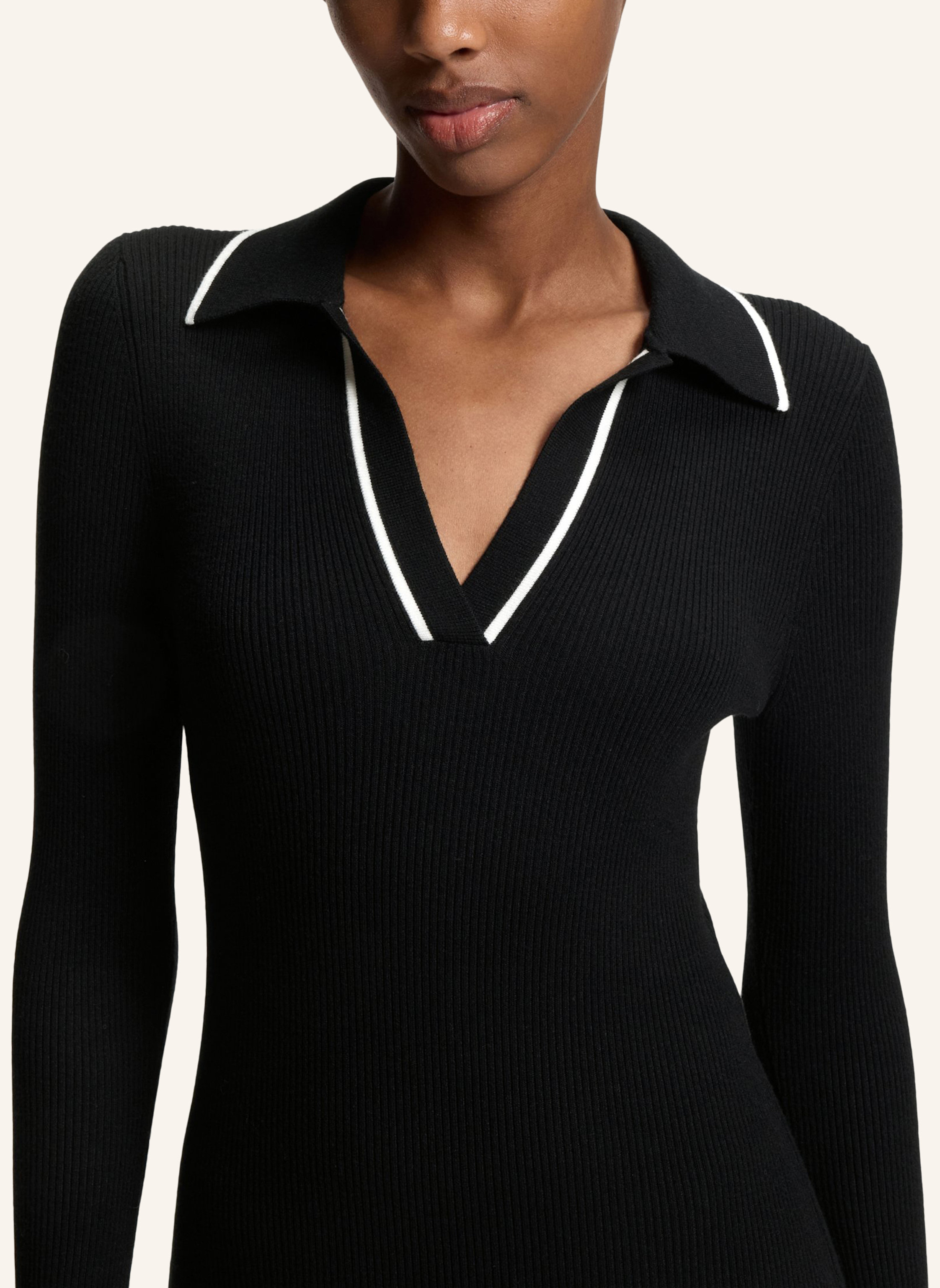 Thumbnail - Hugo Gestricktes Kleid Samury Slim Fit schwarz