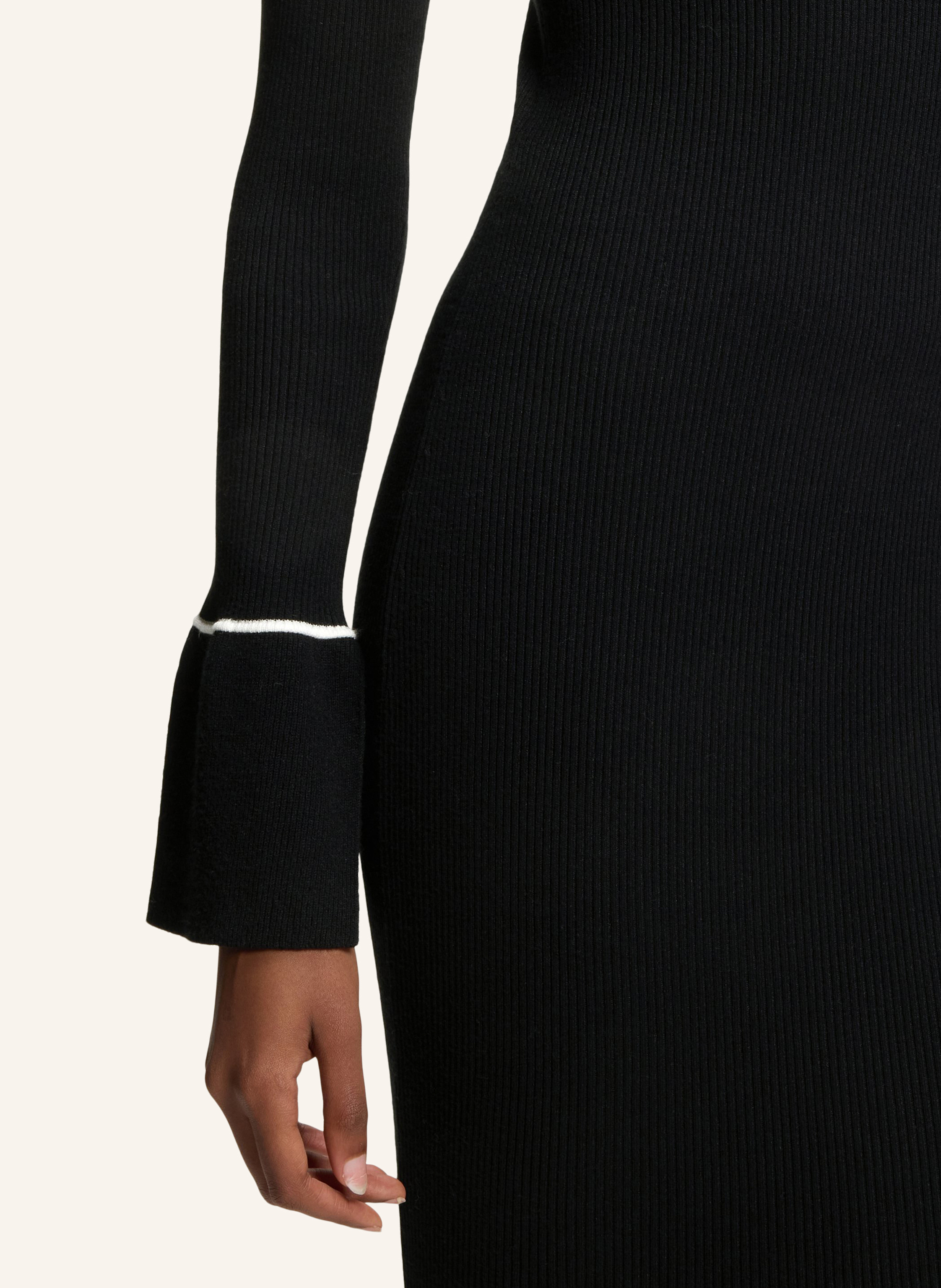 Thumbnail - Hugo Gestricktes Kleid Samury Slim Fit schwarz