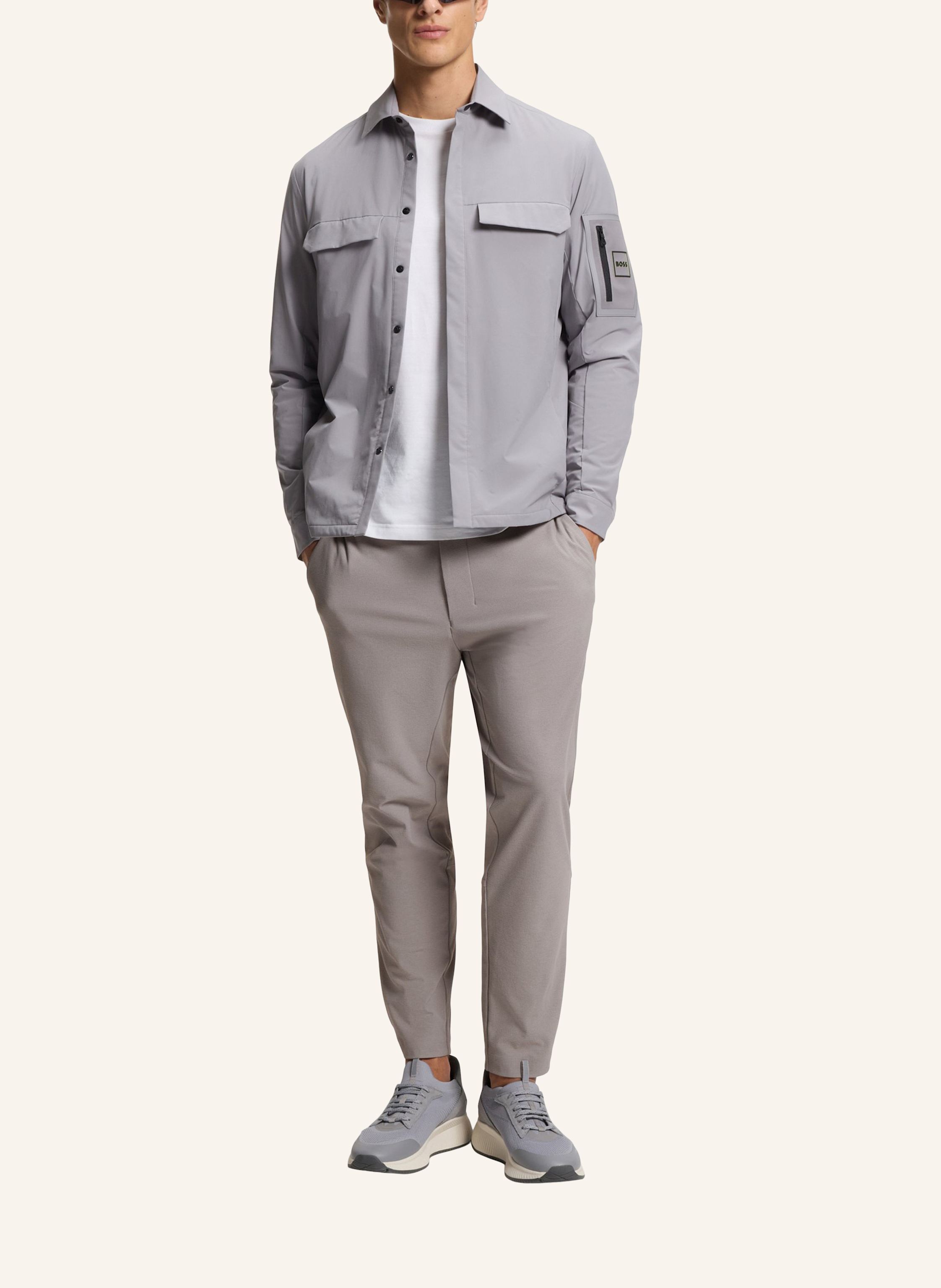 Thumbnail - Boss Casual Hose Tr_Basin Waffle Tapered Fit grau