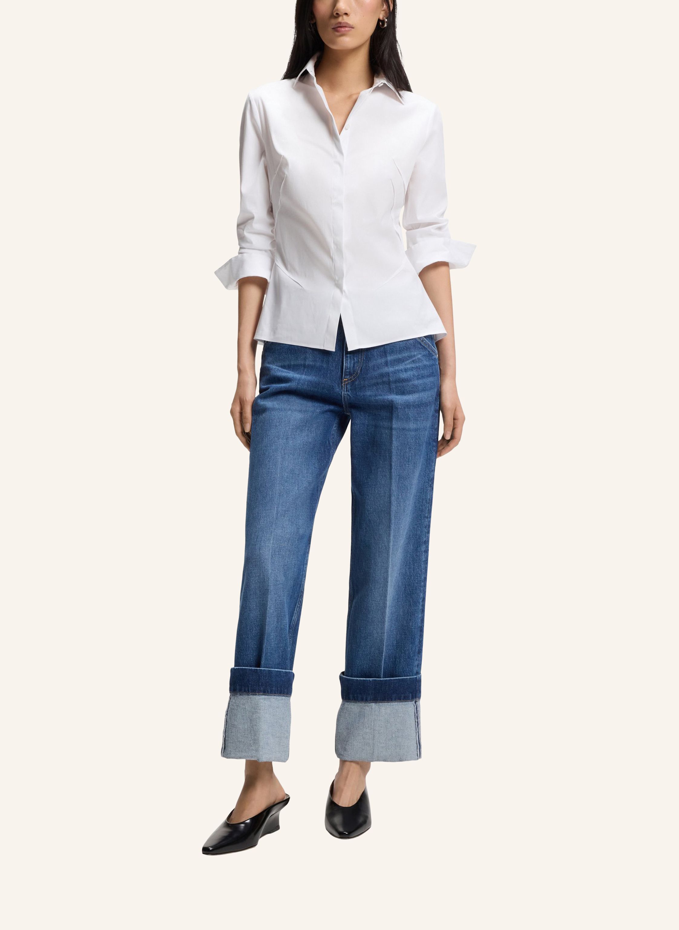 Thumbnail - Boss Business Bluse Burbel Slim Fit weiss