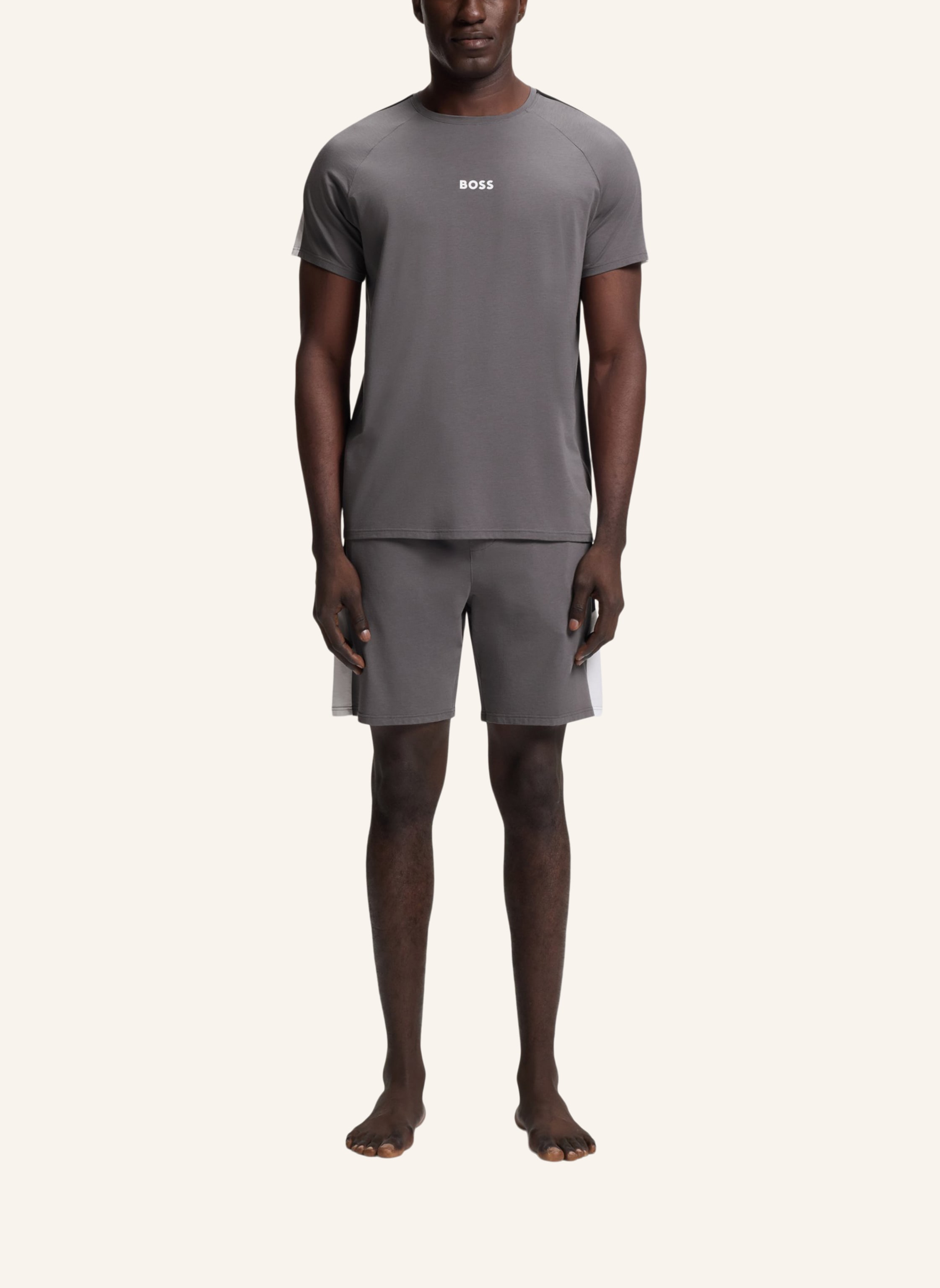 Thumbnail - Boss Pyjama-Set Balance Short Set Regular Fit grau