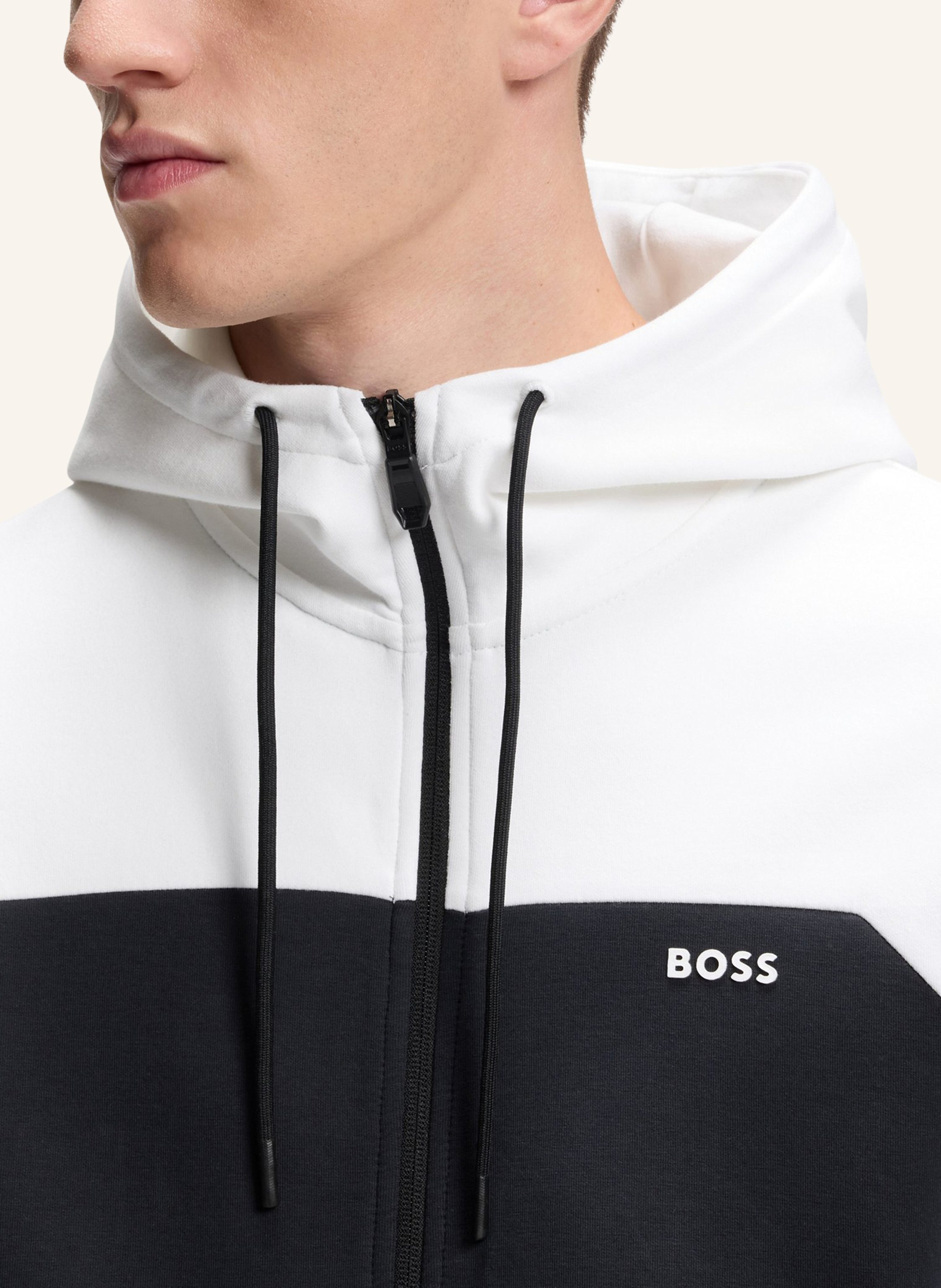 Thumbnail - Boss Sweatshirt Sw_Colorblock Hd Tt Regular Fit blau