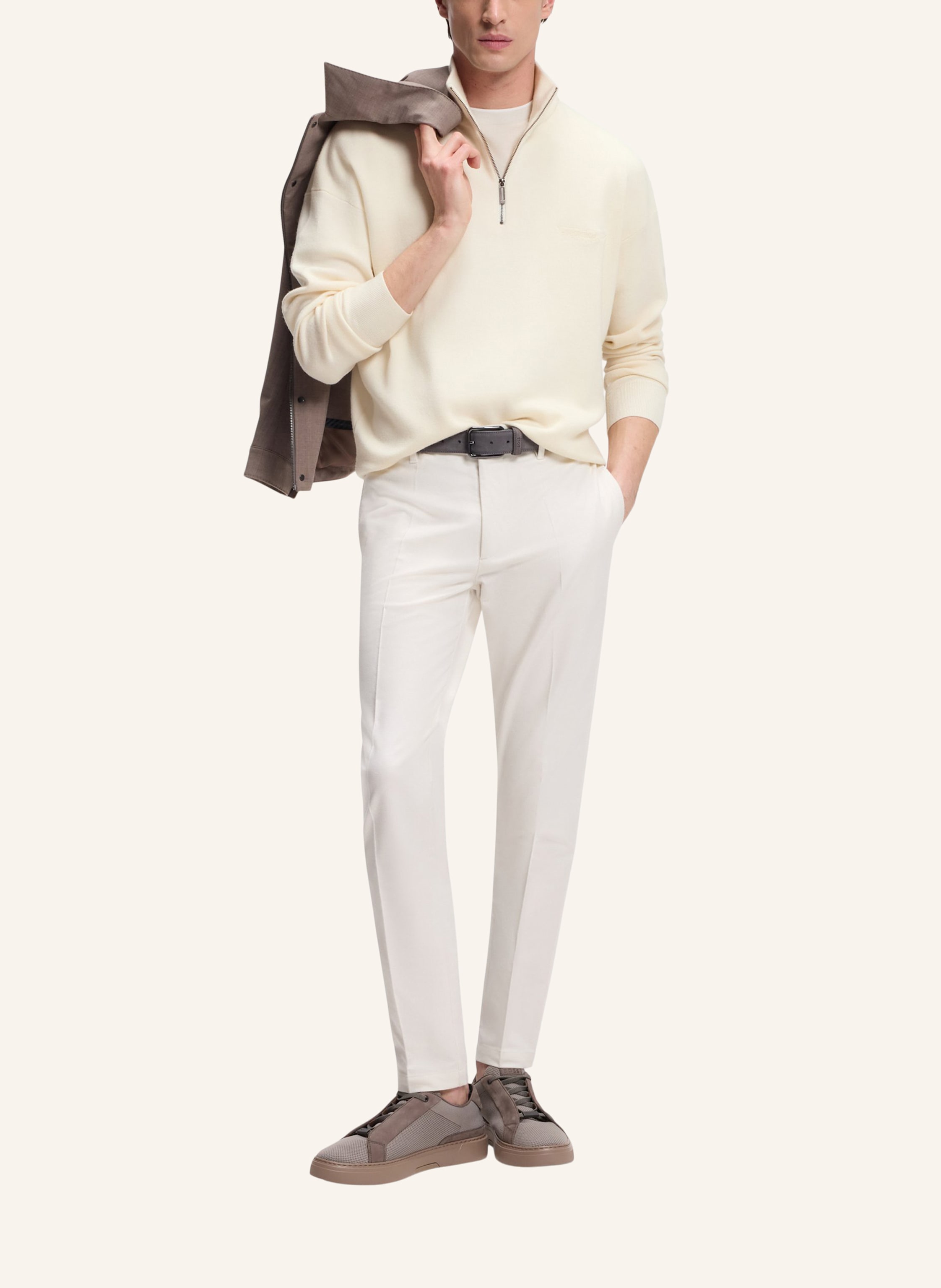 Thumbnail - Boss Pullover C-Ulbano_Am Relaxed Fit beige