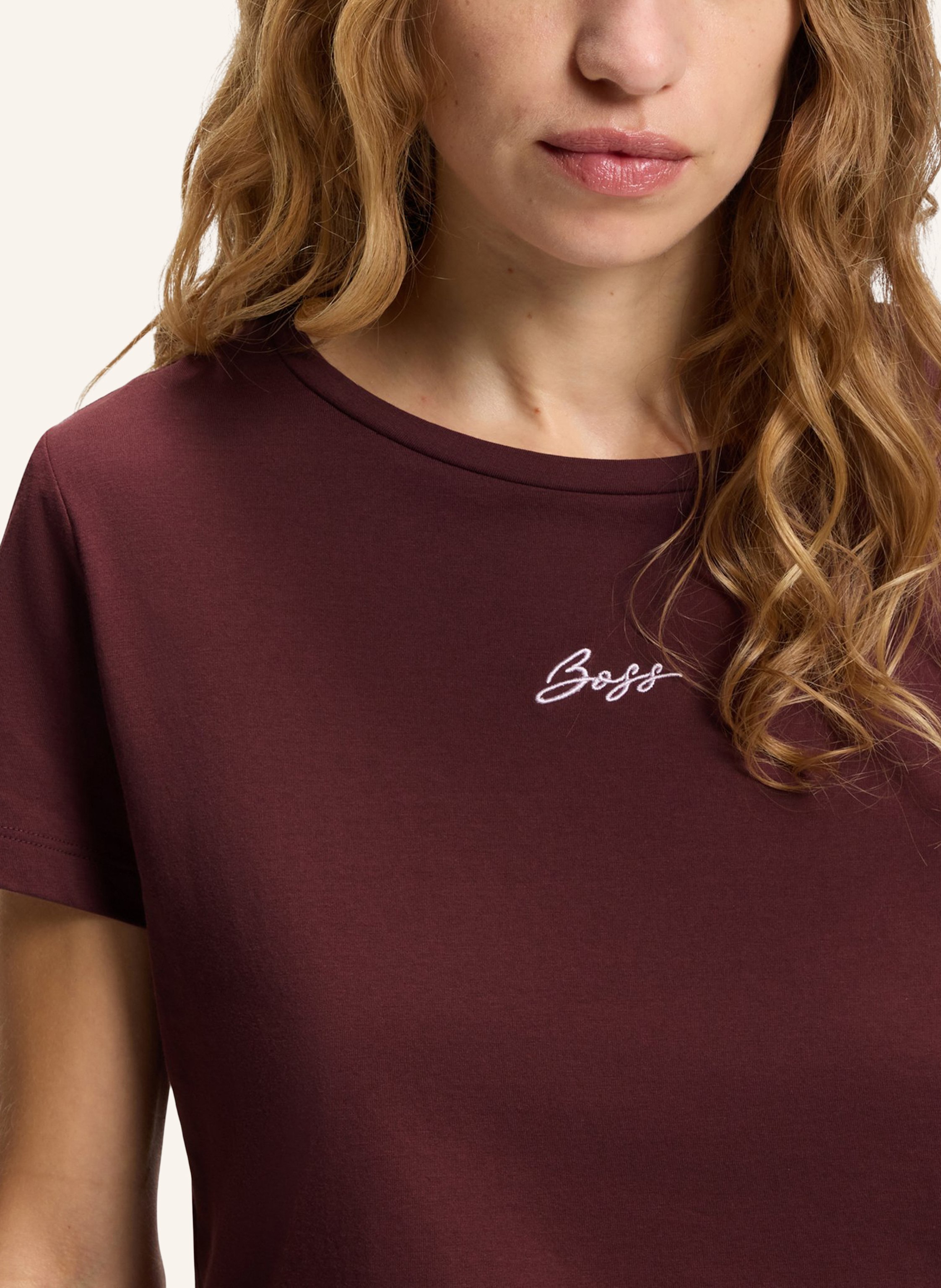 Thumbnail - Boss T-Shirt C_Elove_Embro Slim Fit braun