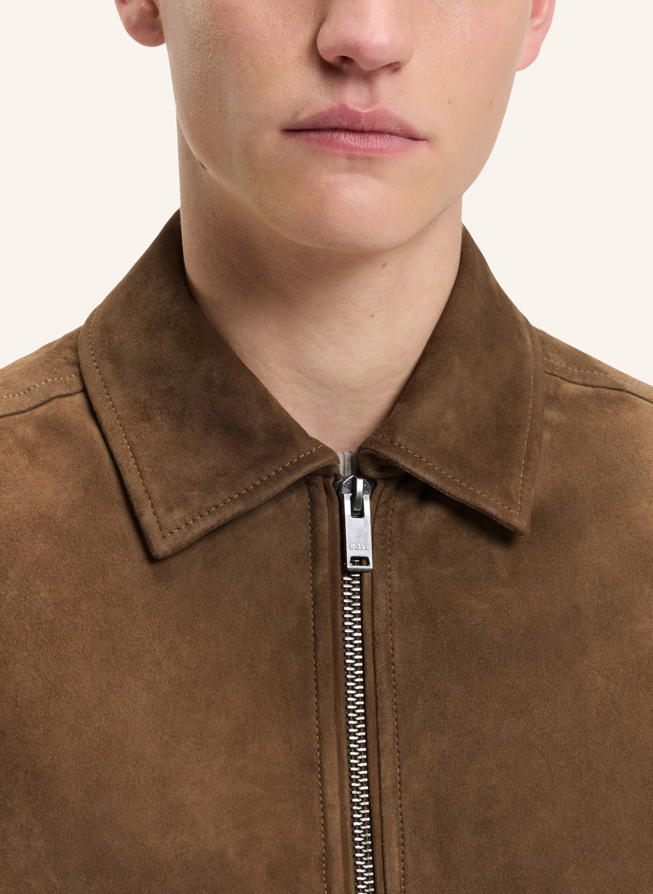 Thumbnail - Boss Lederjacke Josurf Regular Fit braun