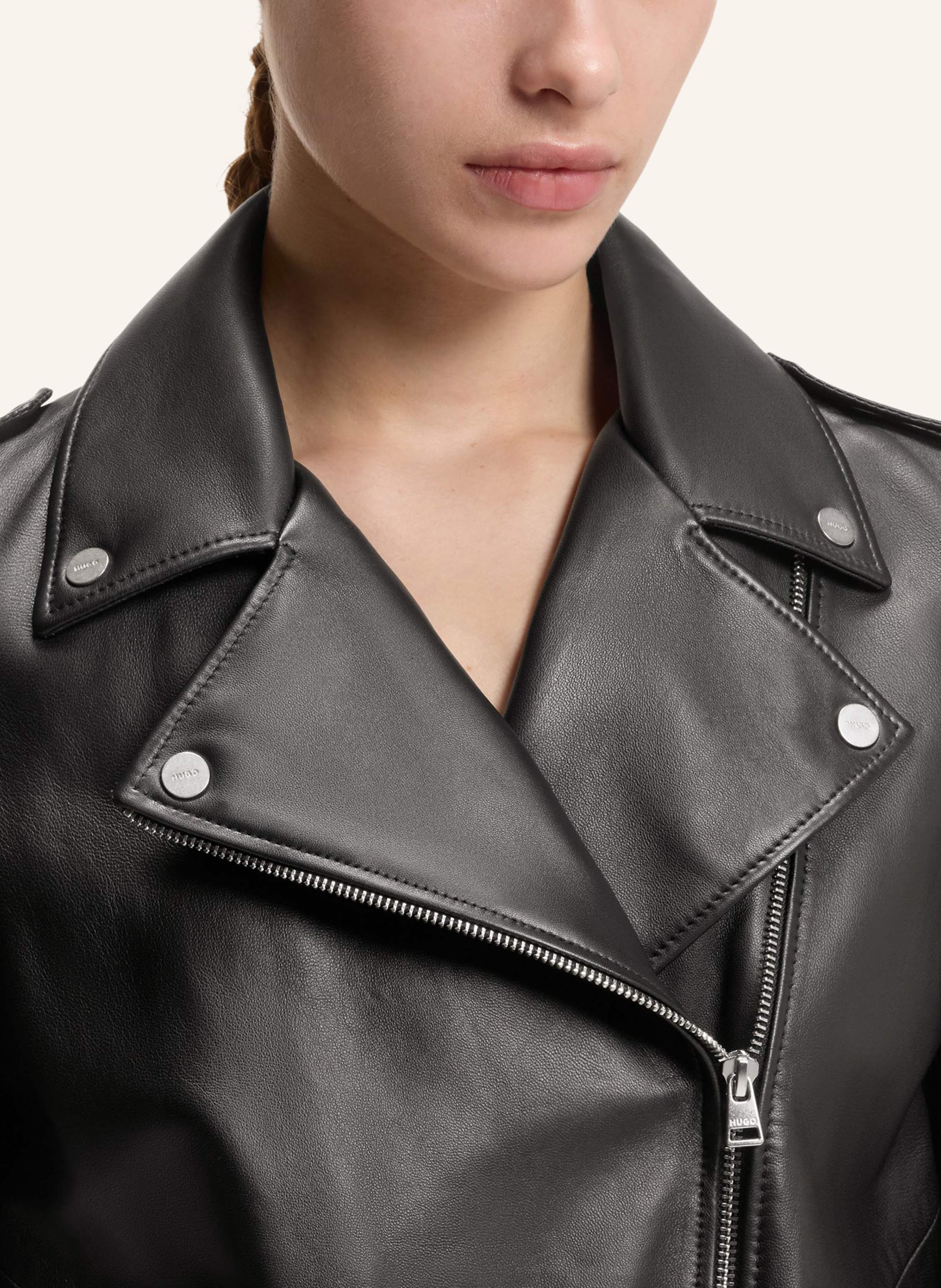 Thumbnail - Hugo Lederjacke Lujana Regular Fit schwarz