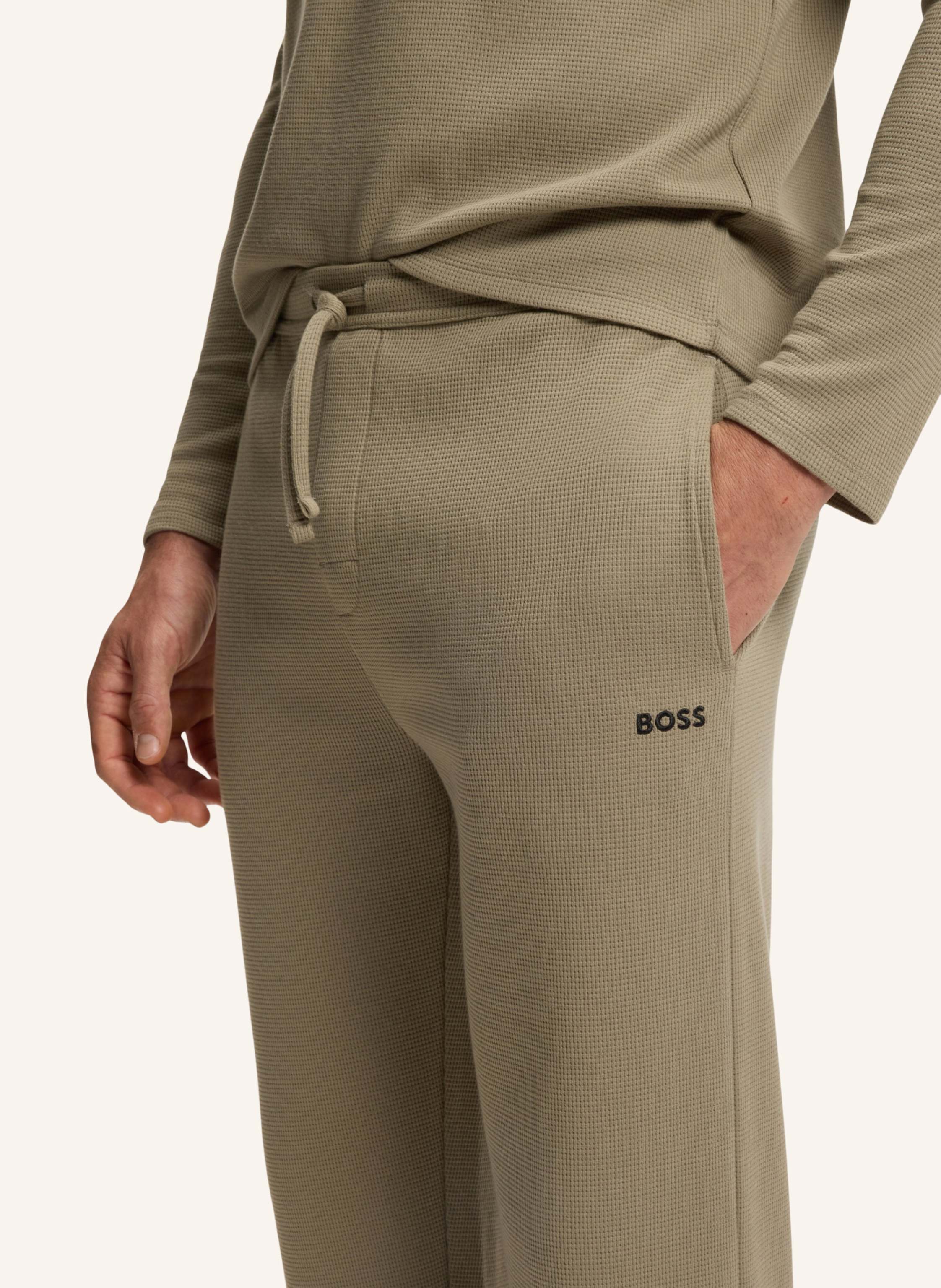 Thumbnail - Boss Schlafhose Waffle braun