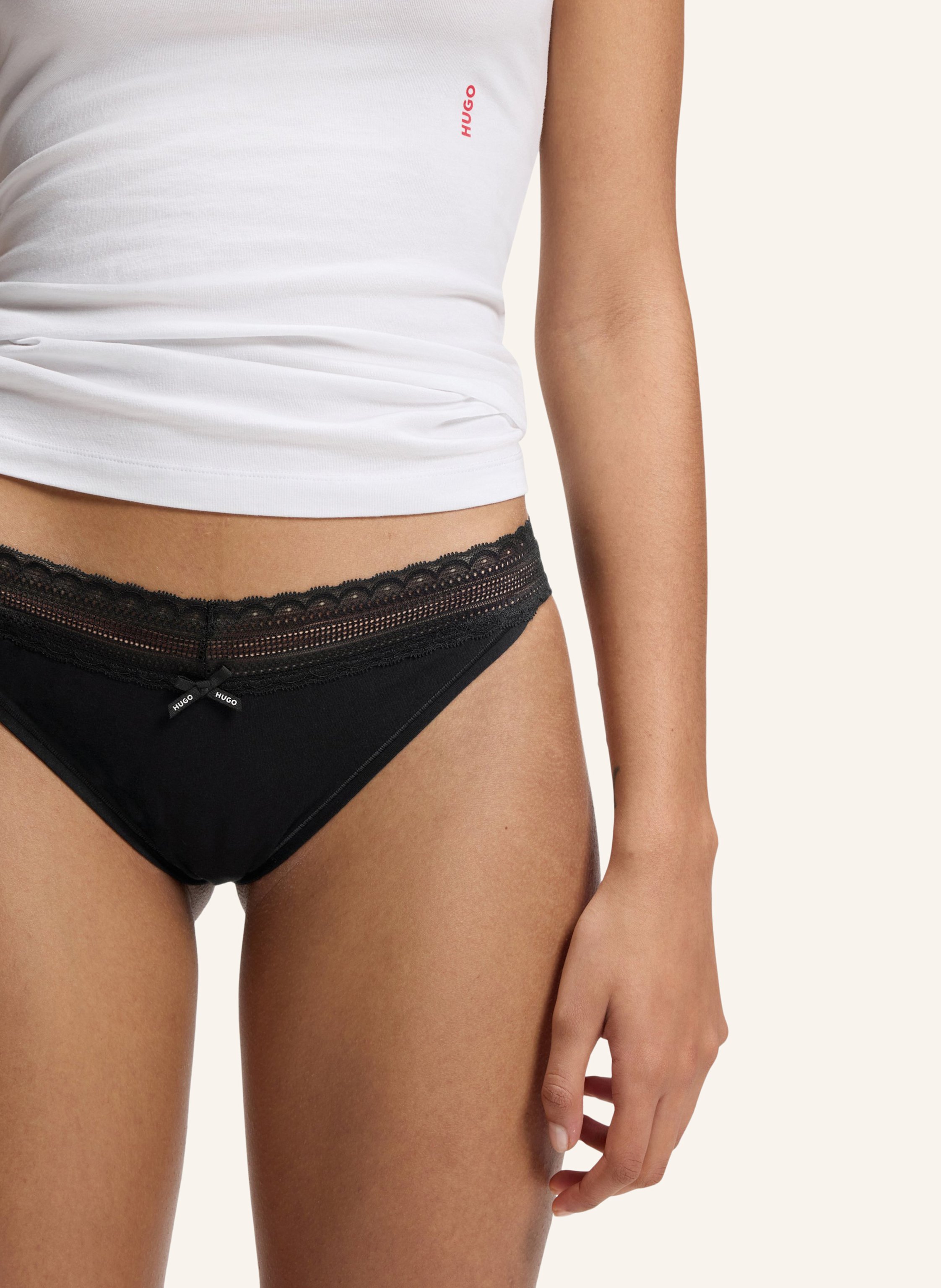 Thumbnail - Hugo Slip Triplet Lace Brief schwarz