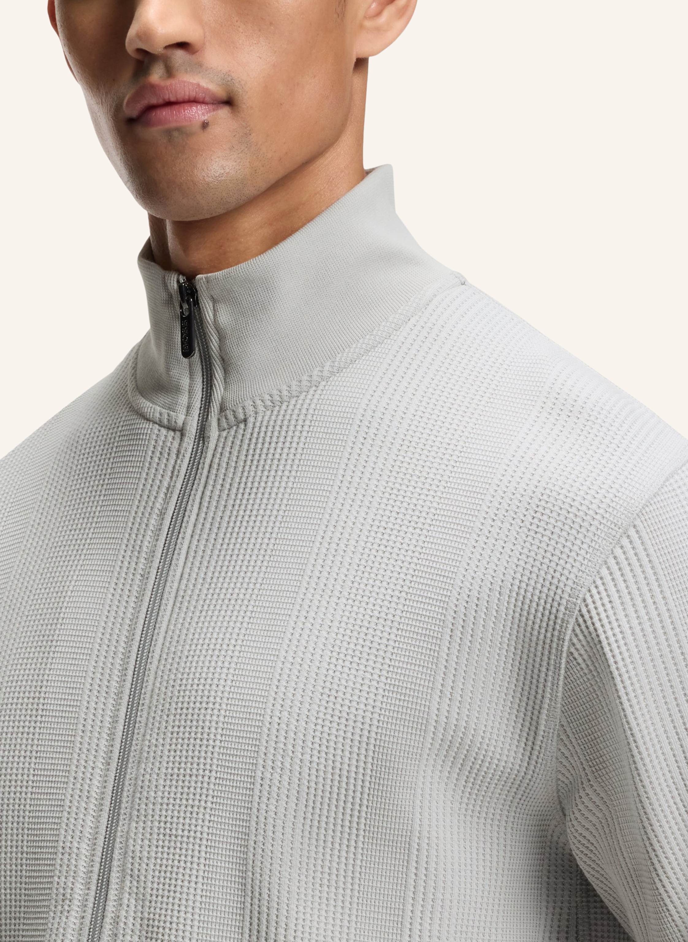 Thumbnail - Boss Loungewear Jacke Structure Zip Jacket Regular Fit grau