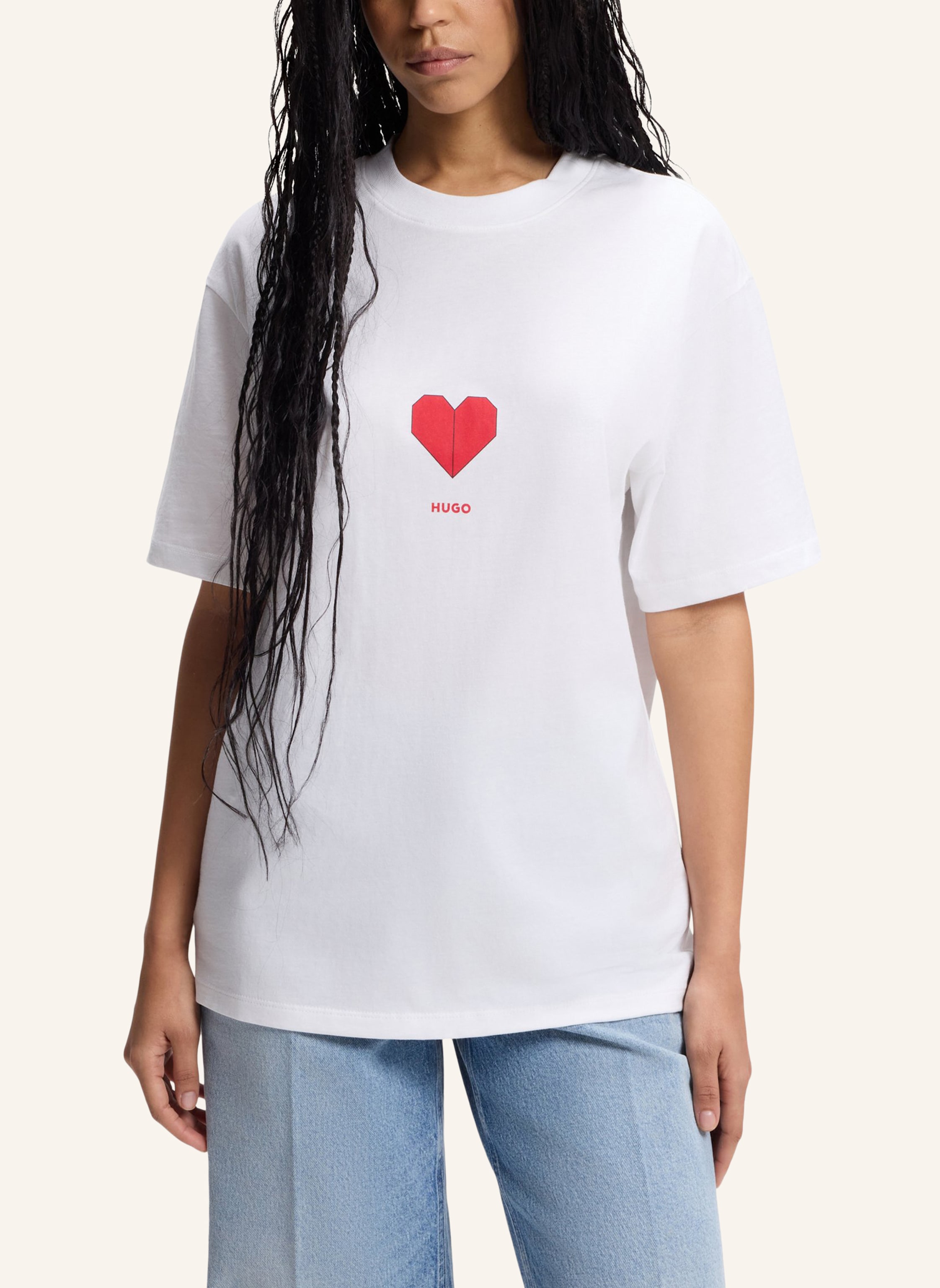 Thumbnail - Hugo T-Shirt Dalentin Relaxed Fit weiss