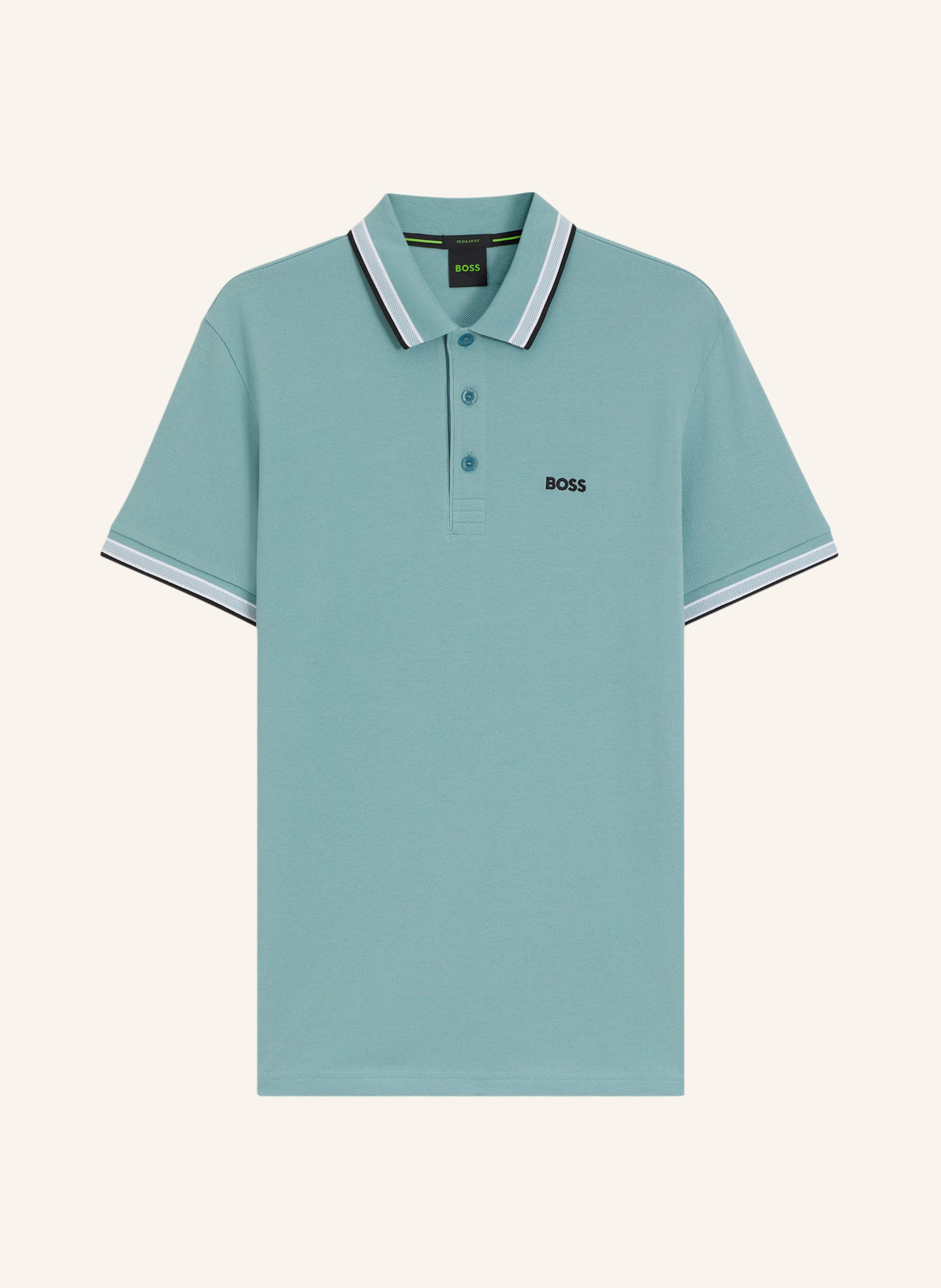 Boss Piqué-Poloshirt Paddy Curved Regular Fit blau