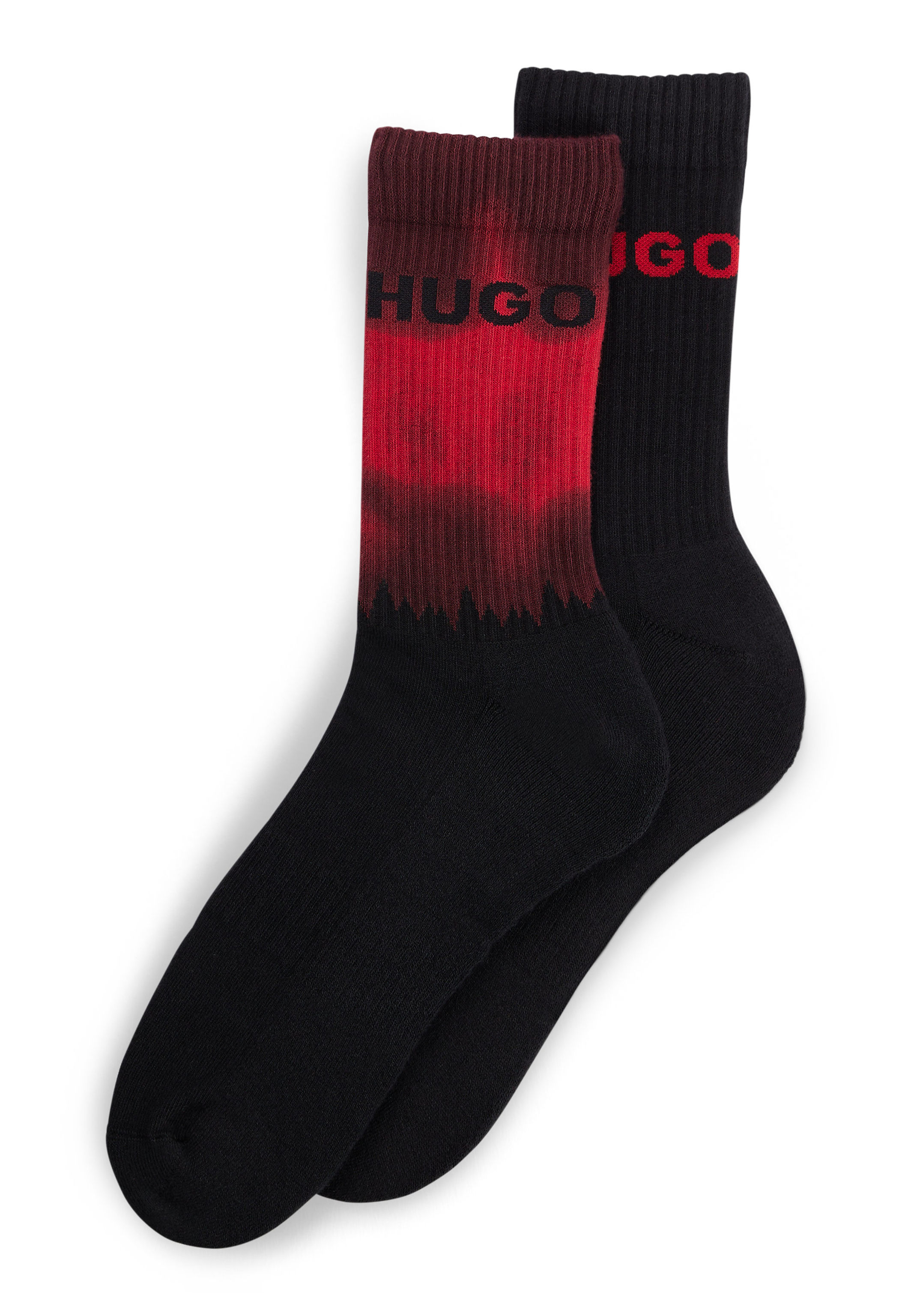 HUGO Casual Socken 2P QS RIB TIE DYE CC in schwarz | Socken