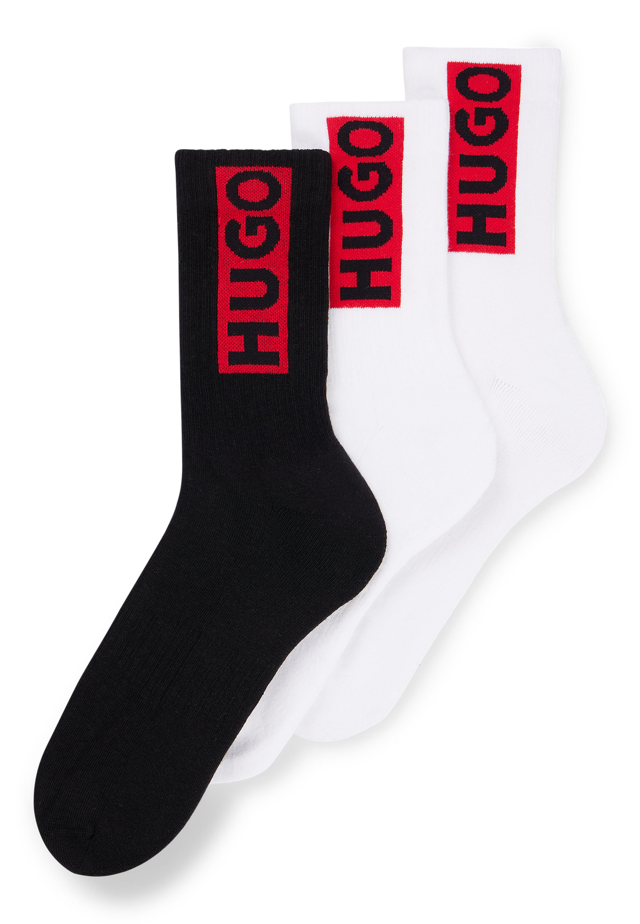 HUGO Casual Socken 3P QS LOGO DESIGN CC in weiss | Socken