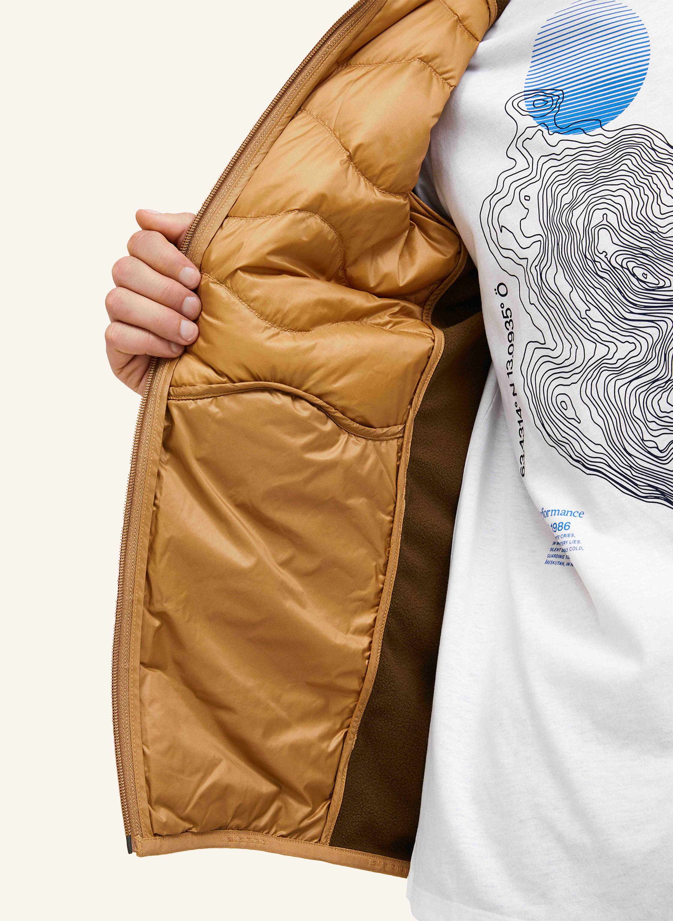 Thumbnail - Peak Performance Hybrid-Daunenjacke Helium Hooded braun