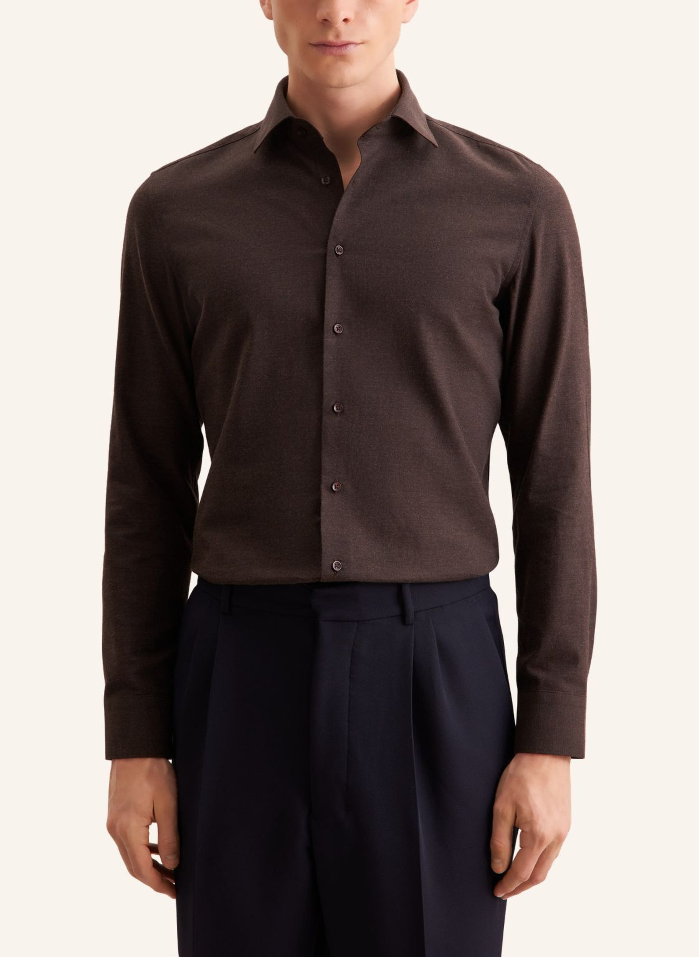 Thumbnail - Seidensticker Flanellhemd Slim Fit braun