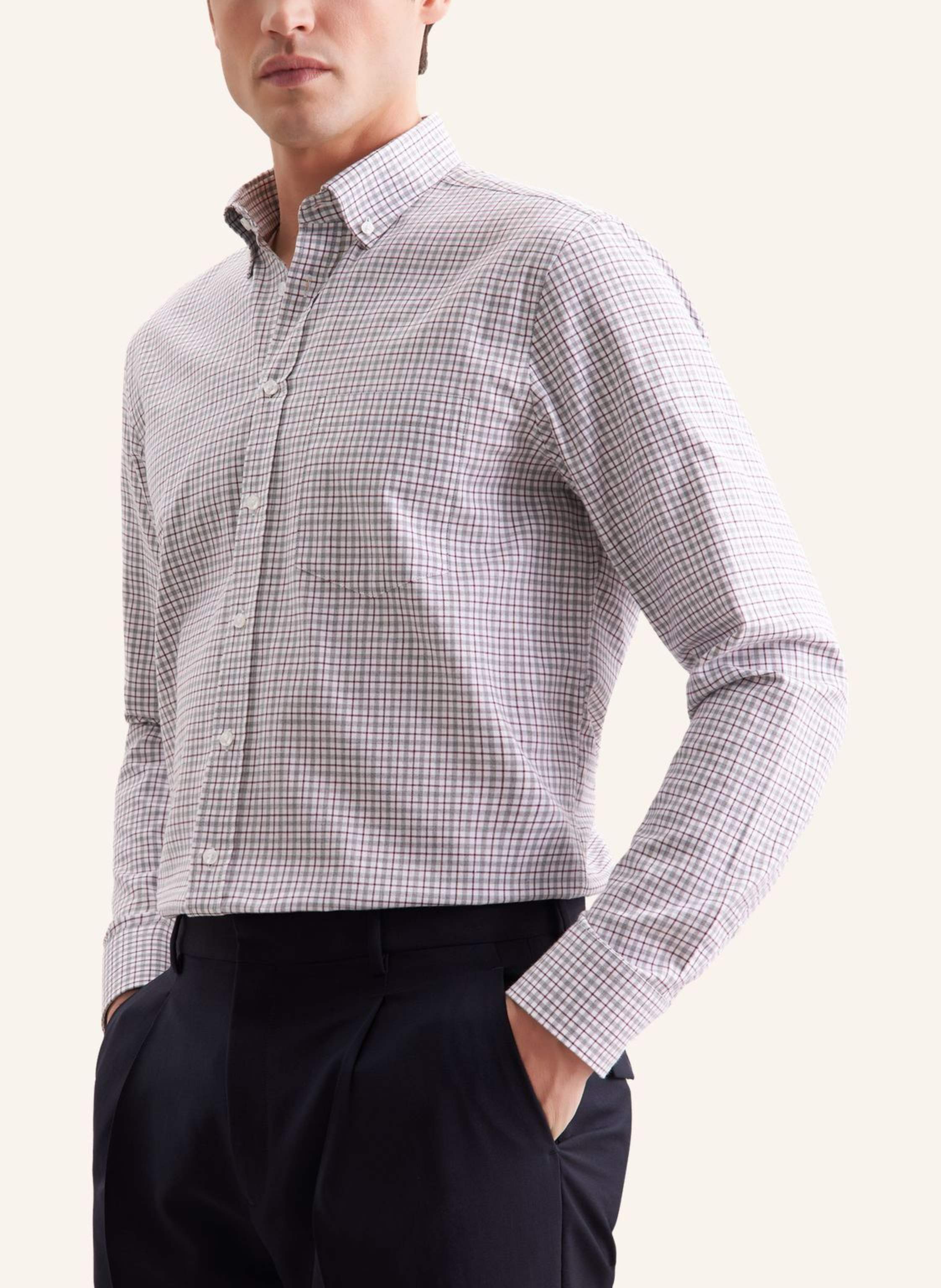 Thumbnail - Seidensticker Flanellhemd Regular Fit grau