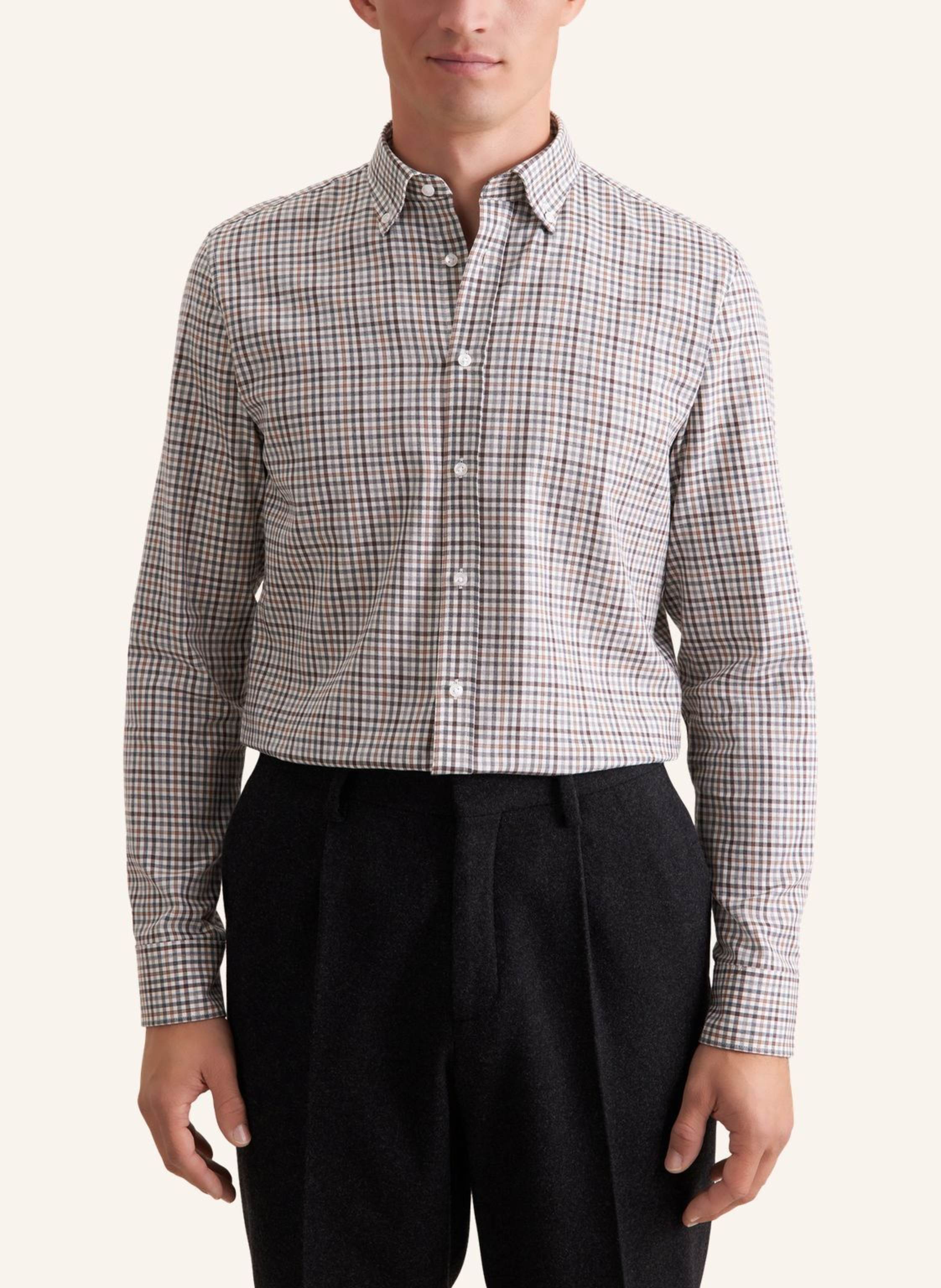 Thumbnail - Seidensticker Flanellhemd Slim Fit braun