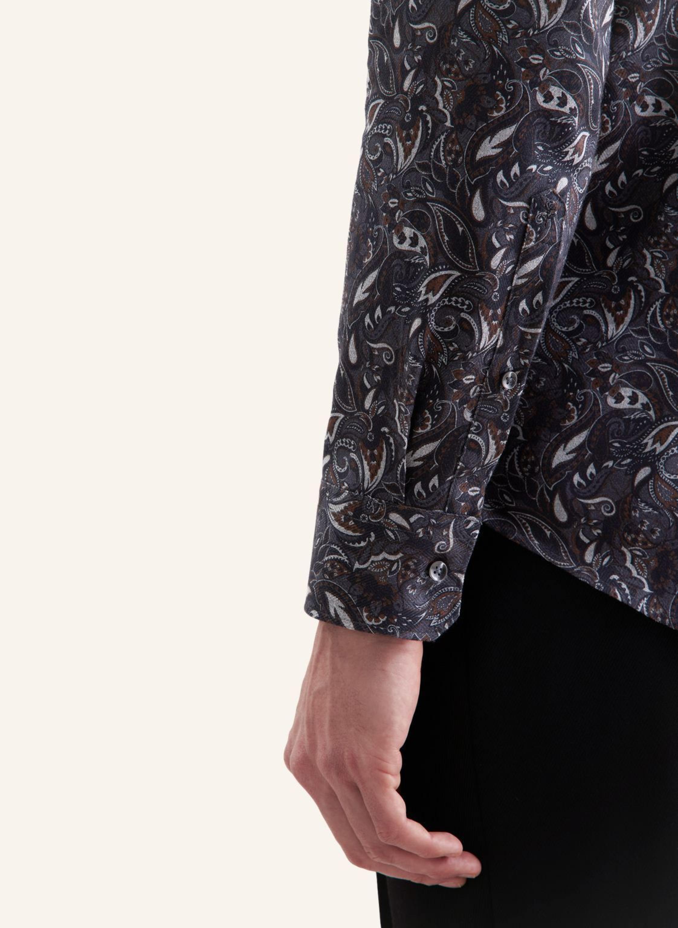 Thumbnail - Seidensticker Flanellhemd Slim Fit grau