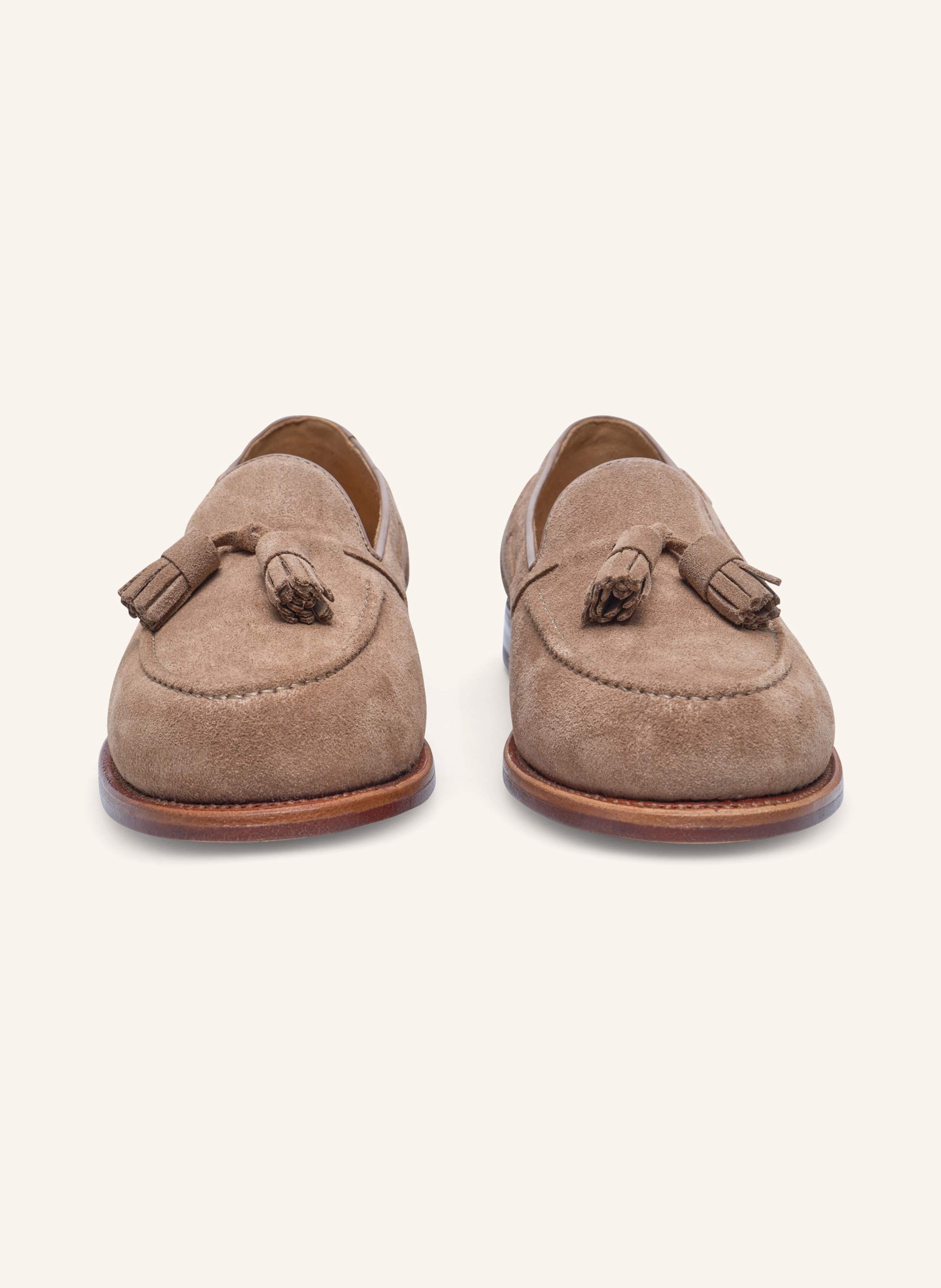 Thumbnail - Heinrich Dinkelacker Loafer Wien Plain Tassel V beige