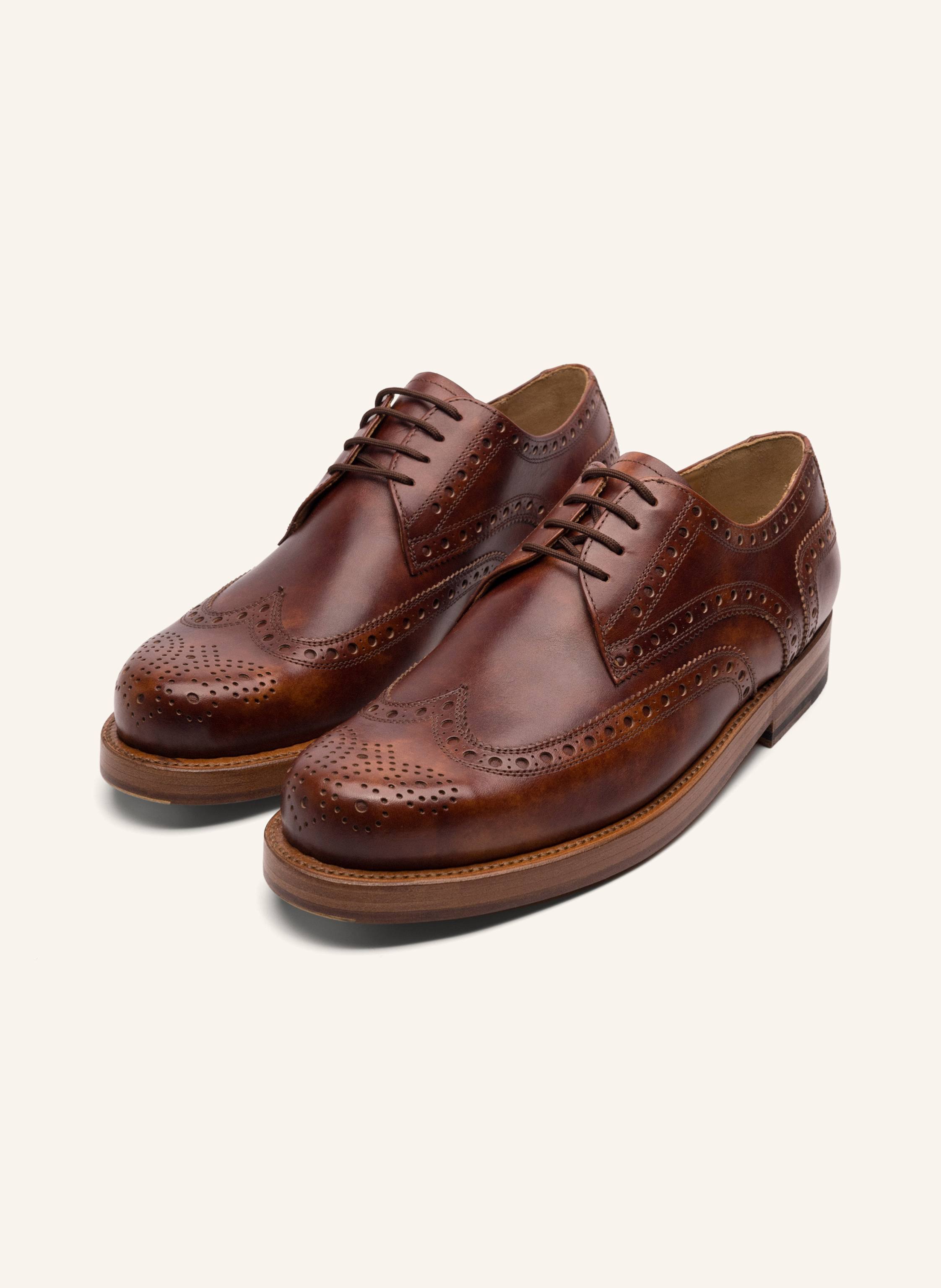 Heinrich Dinkelacker** Rio** フルブローグ TC**Midnight blue Classic Full-Brogue Derby made of finest Toscana Calf