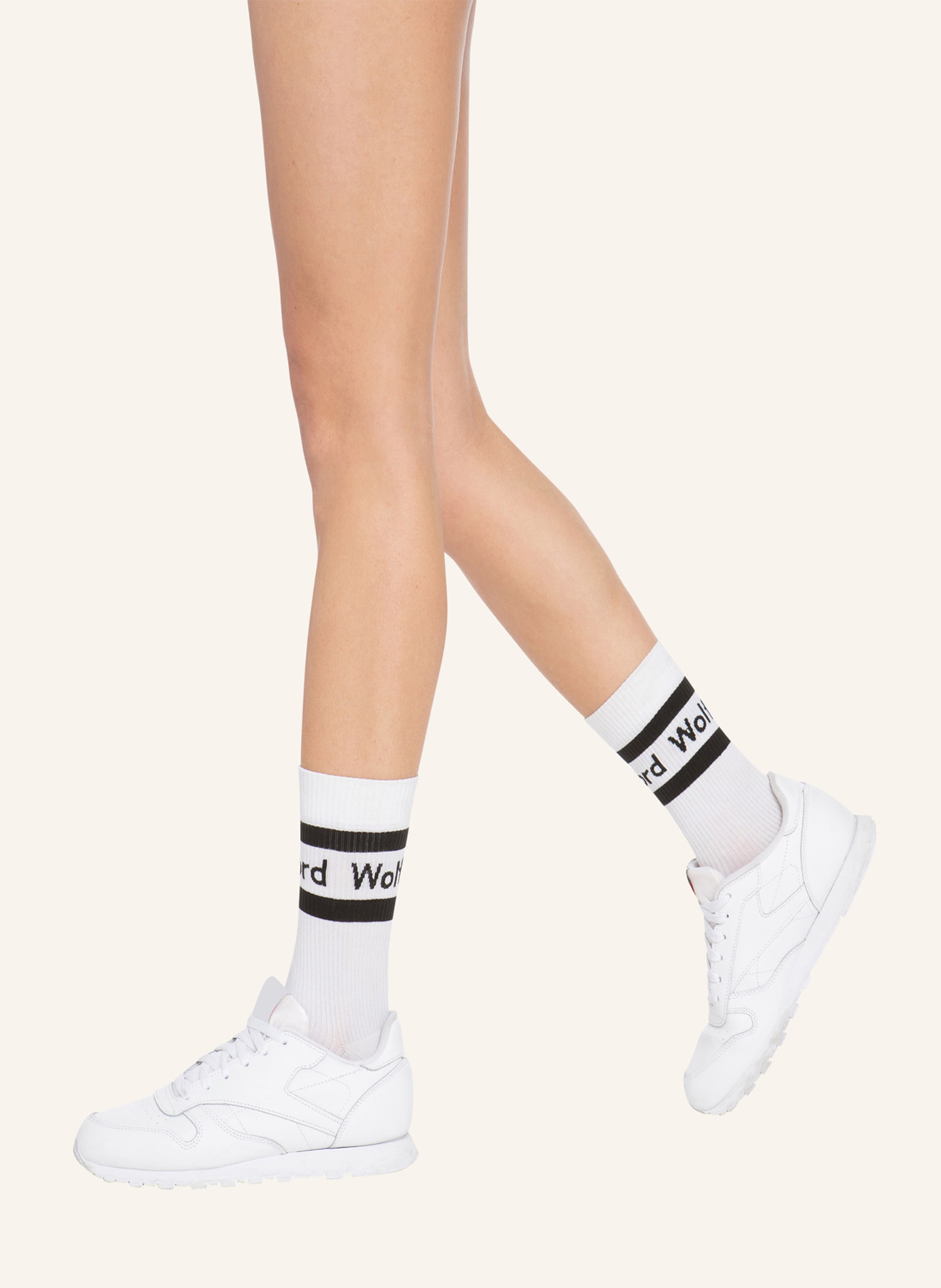 Thumbnail - Wolford Socken Logo Rib Socks weiss