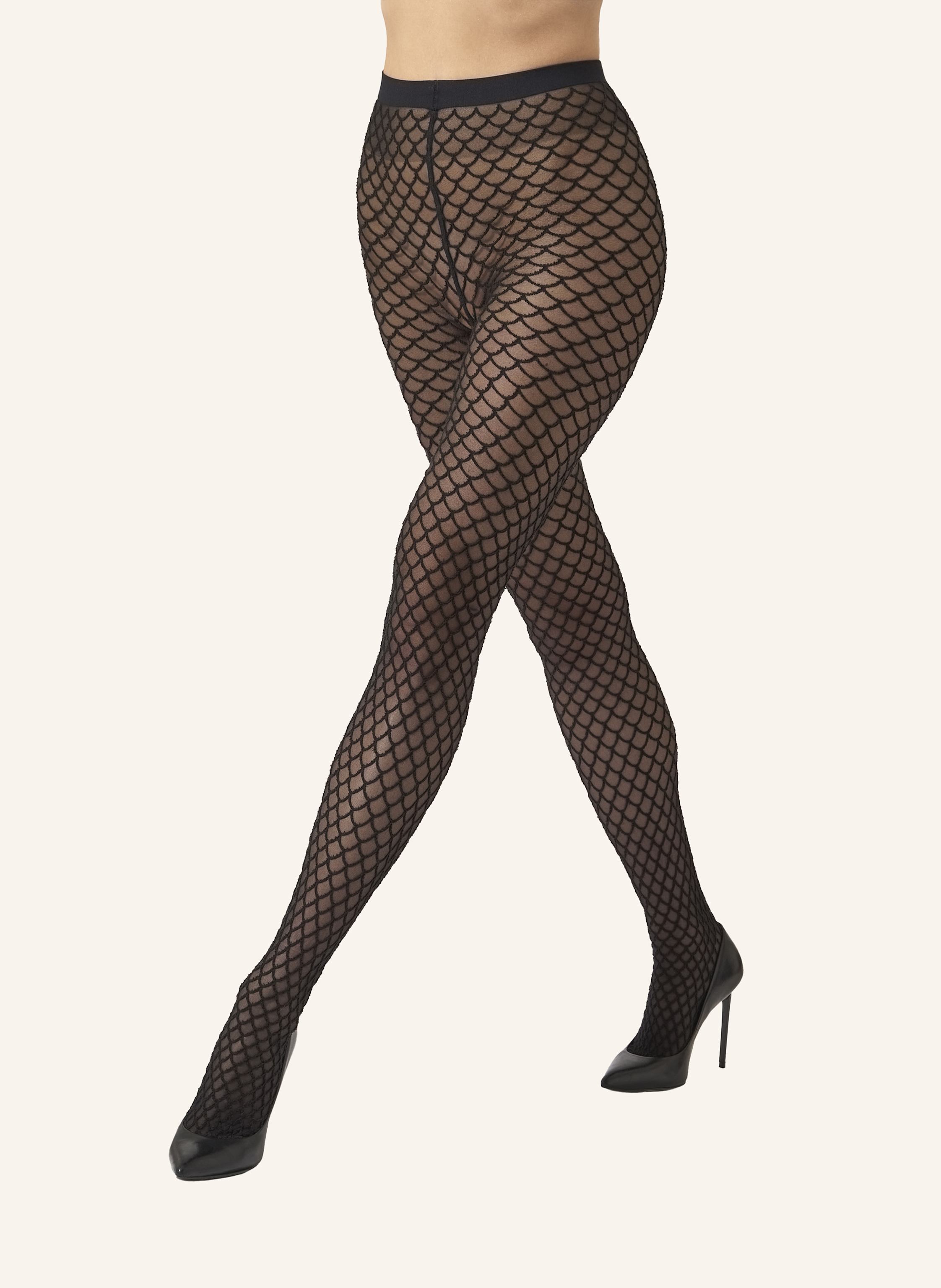 Thumbnail - Wolford Strumpfhose Velvet Net Illusion Tights schwarz