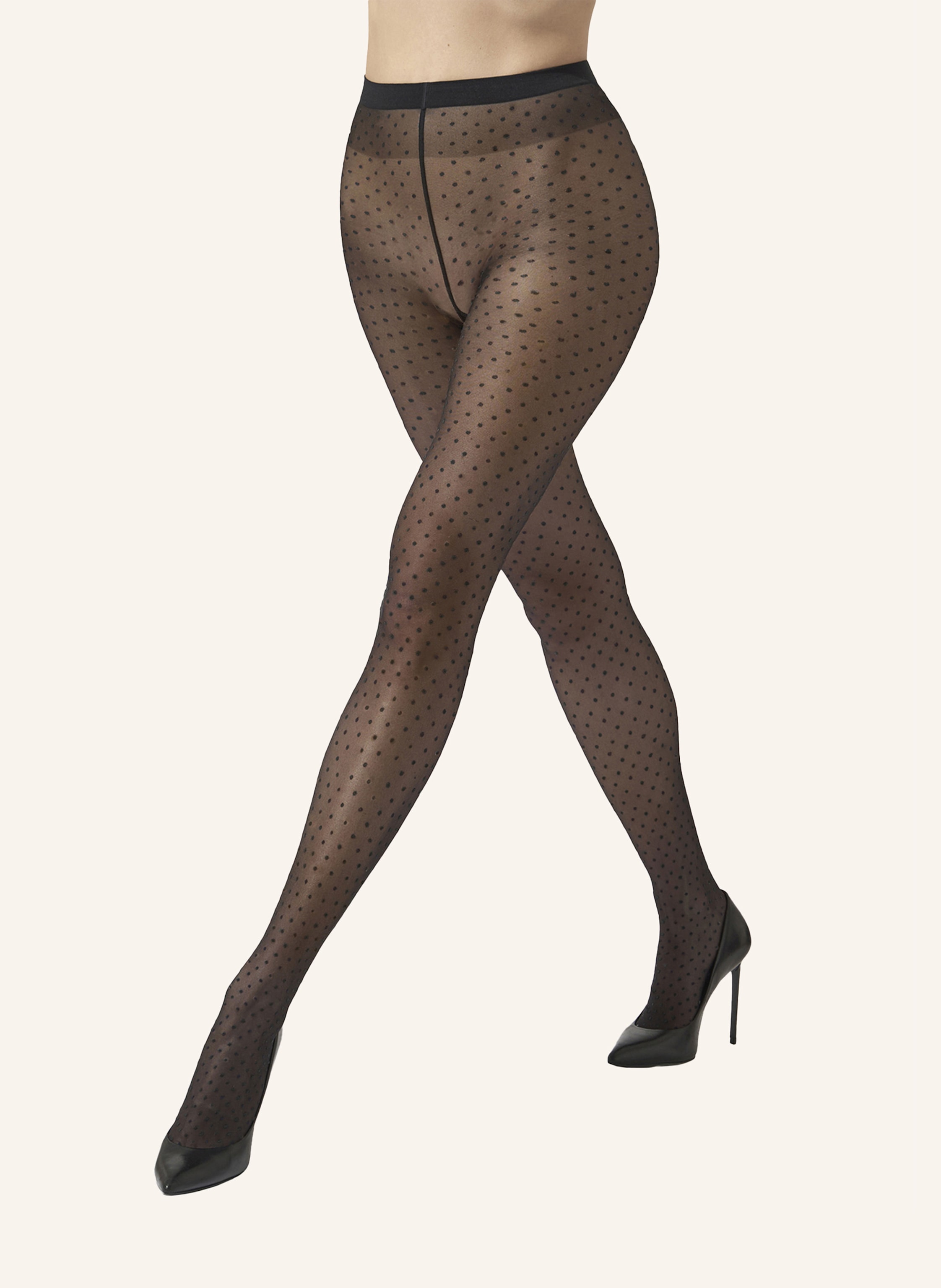 Thumbnail - Wolford Strumpfhose Multicolored Dot Tights schwarz